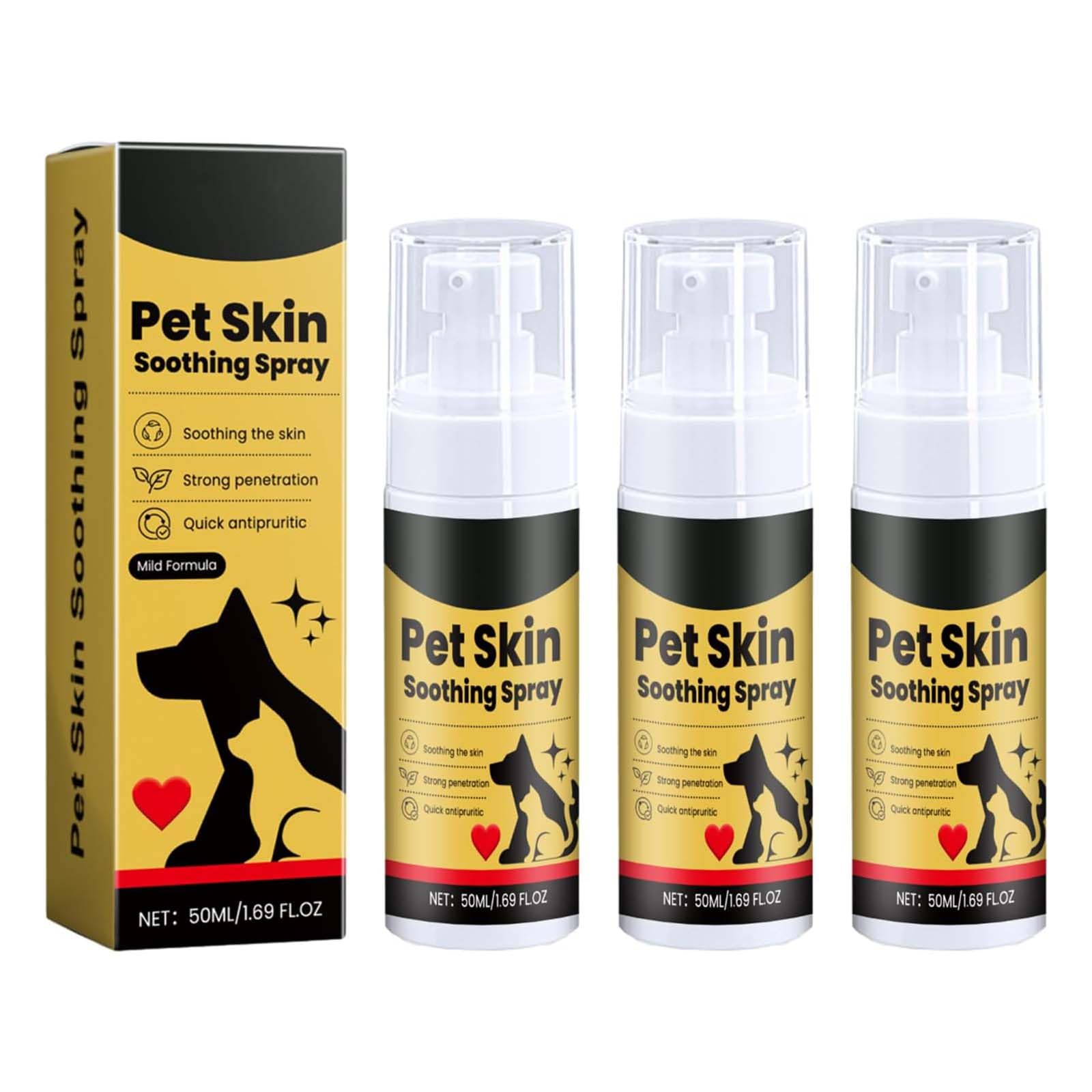 Zoomie Spray for Dogs, Pet Skin Treatment Spray,Dogs Skin Repair Spray,Itch Relief Sprays & Hot Spot Treatment,Nature Soothing Solution for Itchy Skin,Helps Alleviate Allergies Dry Itchy Skin (3PC)