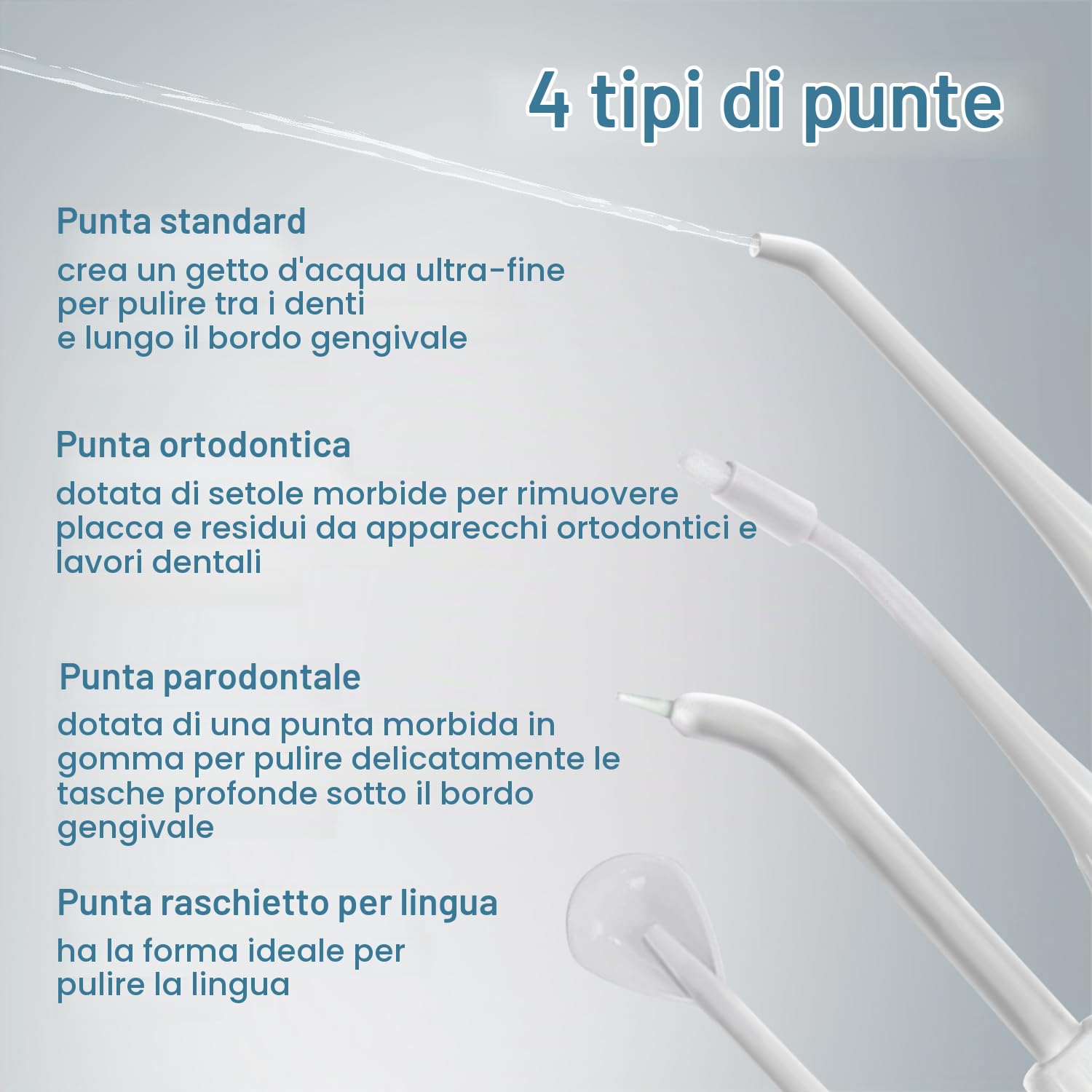 AquaSonic - Idropulsore | Filo interdentale ricaricabile senza fili per la pulizia dei denti | Acqua Flosser impermeabile, Irrigatore orale portatile per la pulizia dentale con 5 punte a getto |