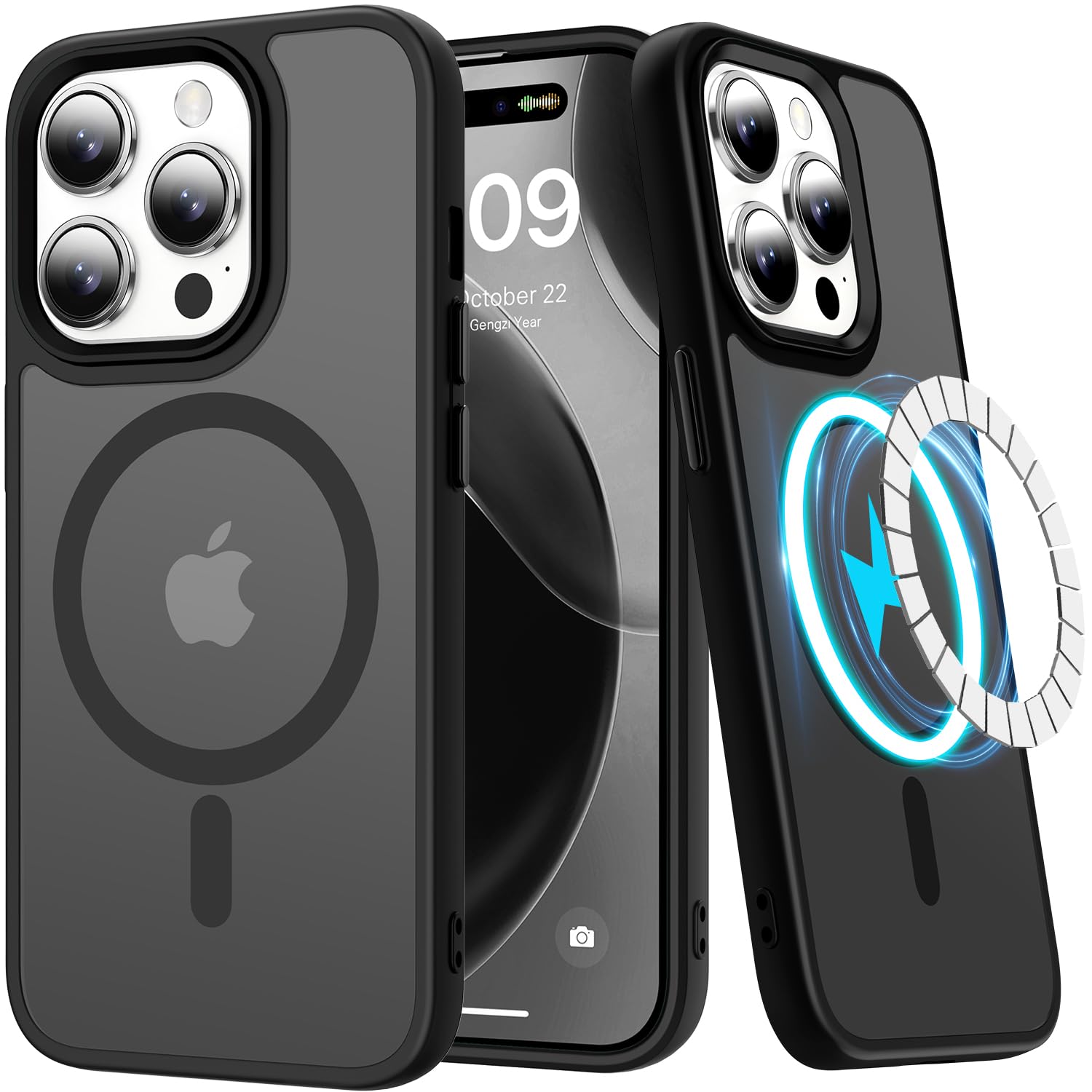 Coque iPhone 12 Pro Max magnétique translucide mate anti-choc par LUMARKE - 6