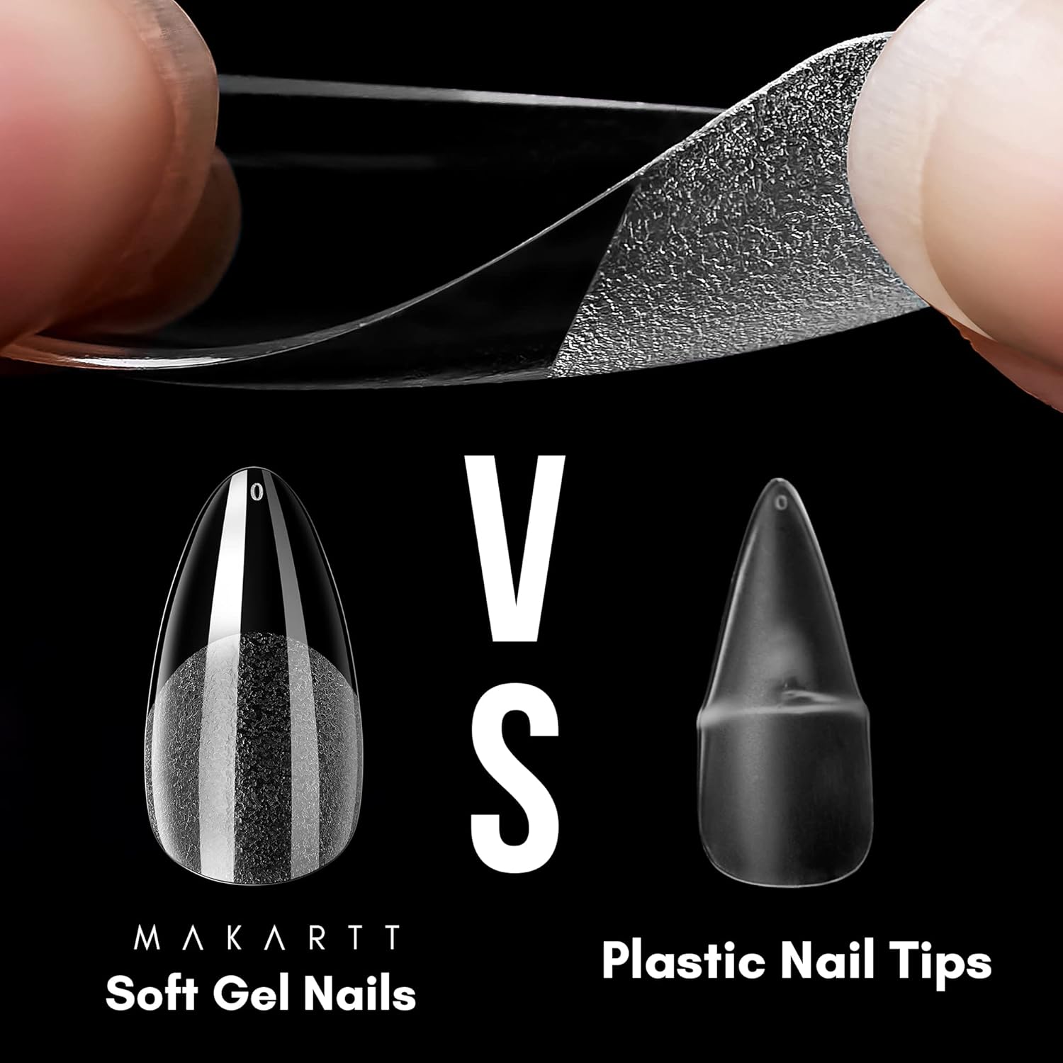 Makartt Solid Nail Gel for Soft Gel Tips Acrylic Nail Tips Glue Gel Curing Needed Bundle with Makartt 504Pcs Soft Gel Full Cover Tips, Almond Stiletto False Nail Tips Press on Nails : Beauty & Personal Care