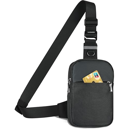 VADOO Mini Sling Bag, Small Crossbody Bag with RFID Blocking for Women and Men, Lightweight Chest Phone Bag for Travel Casual