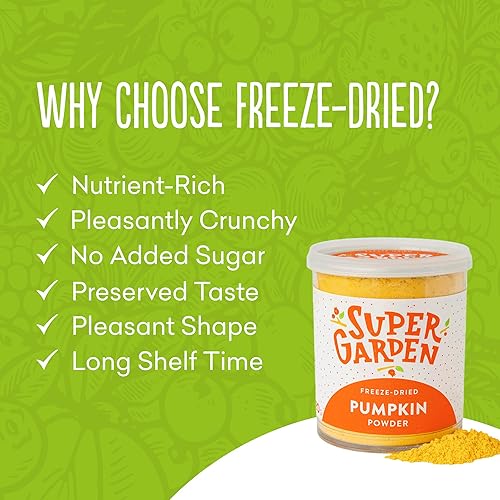 Miniatura 2 de Super Garden - Polvo de calabaza liofilizado, sabroso, 100% natural, vegetal liofilizado en polvo, para batidos, postres y más, sin gluten,