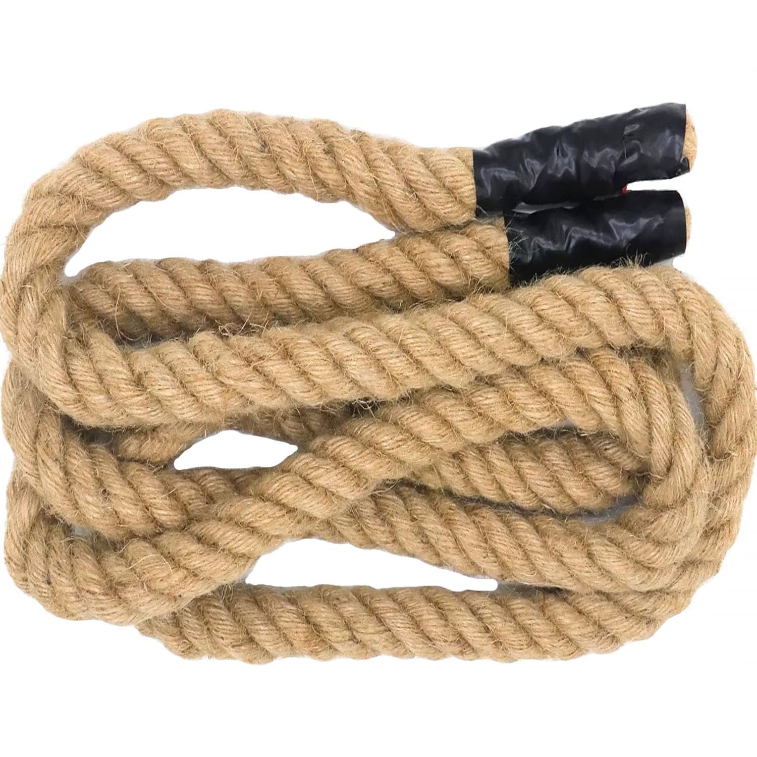 1 inch natural jute rope, 10 feet thick hemp rope, 4 strands twisted manila for crafts, docks, nautical, raliings, decorating, indoor/outdoor use