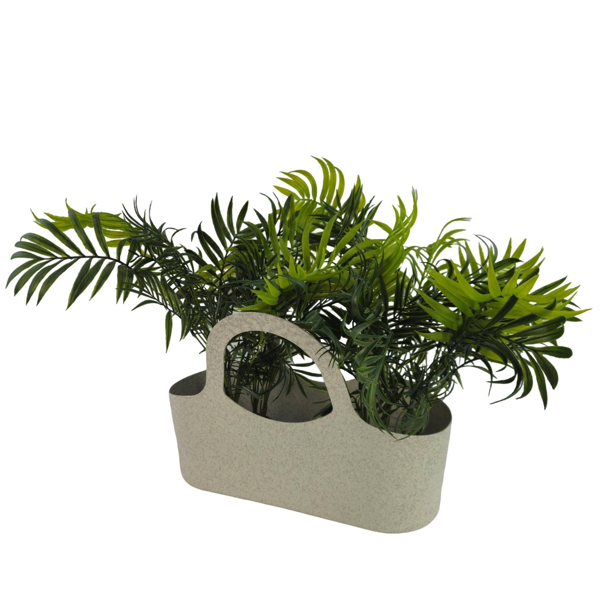 Tera - Bolsa porta plantas aromáticas y macetas de interior y exterior – Jardinera de balcón de polipropileno reciclado, resistente a los rayos UV, con asas, 43 x 18 x 31 cm – Ideal para albahaca