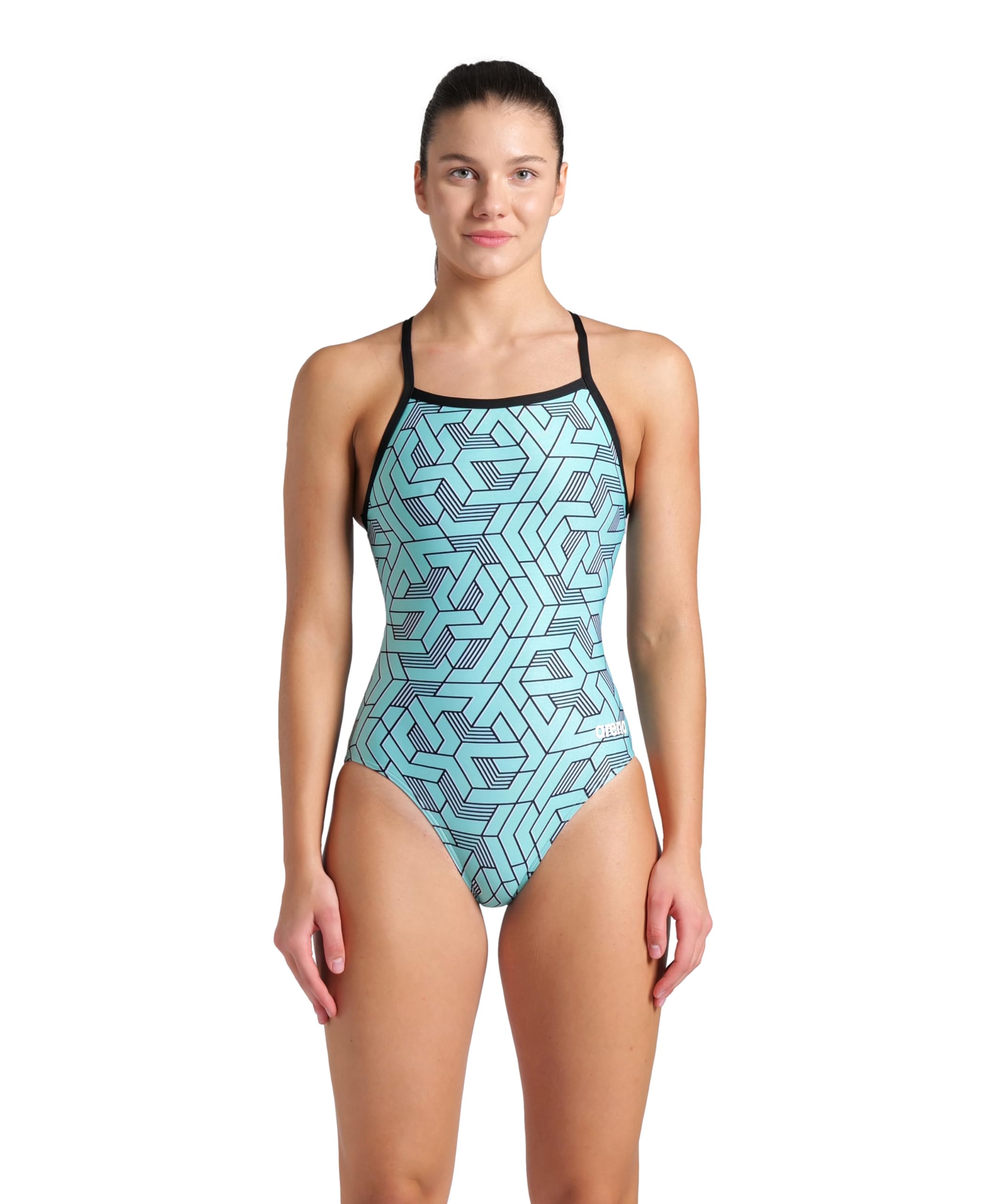 Women's Performance Escape Team Print Swimsuit Light Drop Back Pro Training Bathing Suit