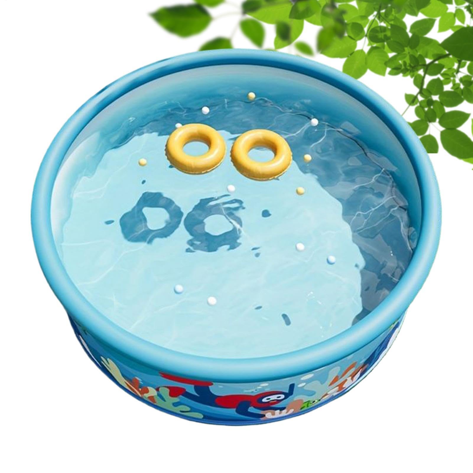 Backyard Kids Pool, Non Inflatable Tear-Resistant Tub, 90x35cm Strong Leakproof PVC, Garden Swimming Accessory, Easy Setup Outdoor Fun Choice, Suitable For Adults Kids Balcony Beach Bathroom