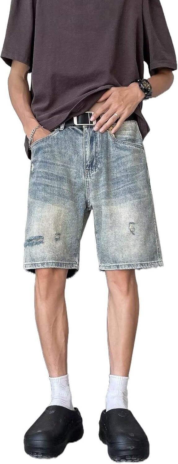 Men’s Lightweight Denim Shorts Vintage Breathable