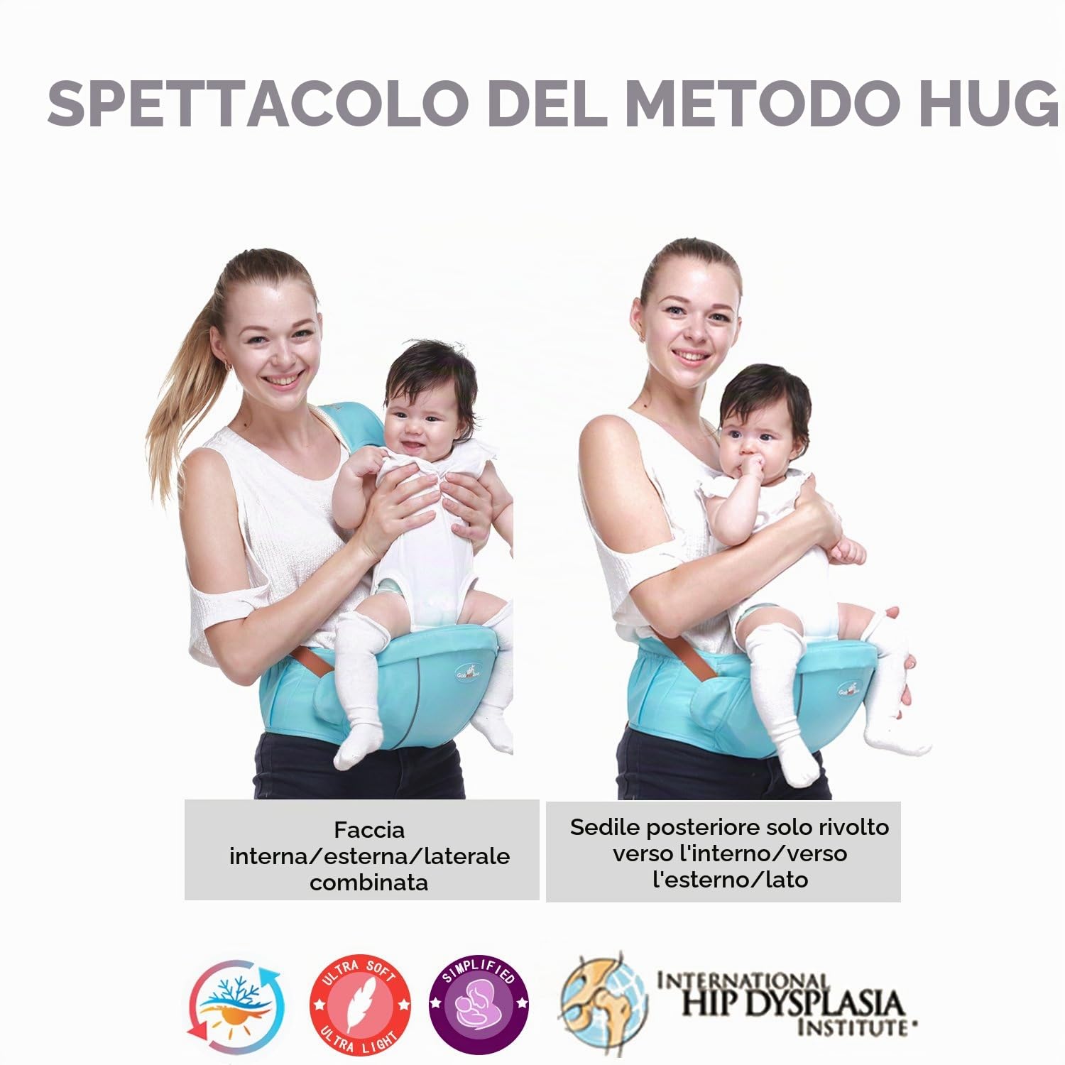 SONARIN Premio Hipseat Baby Carrier, Portantina per bebè, Sicuro e Comodo, Formato Libero, Cintura Anteriore Portaoggetti(Rosso Scuro)