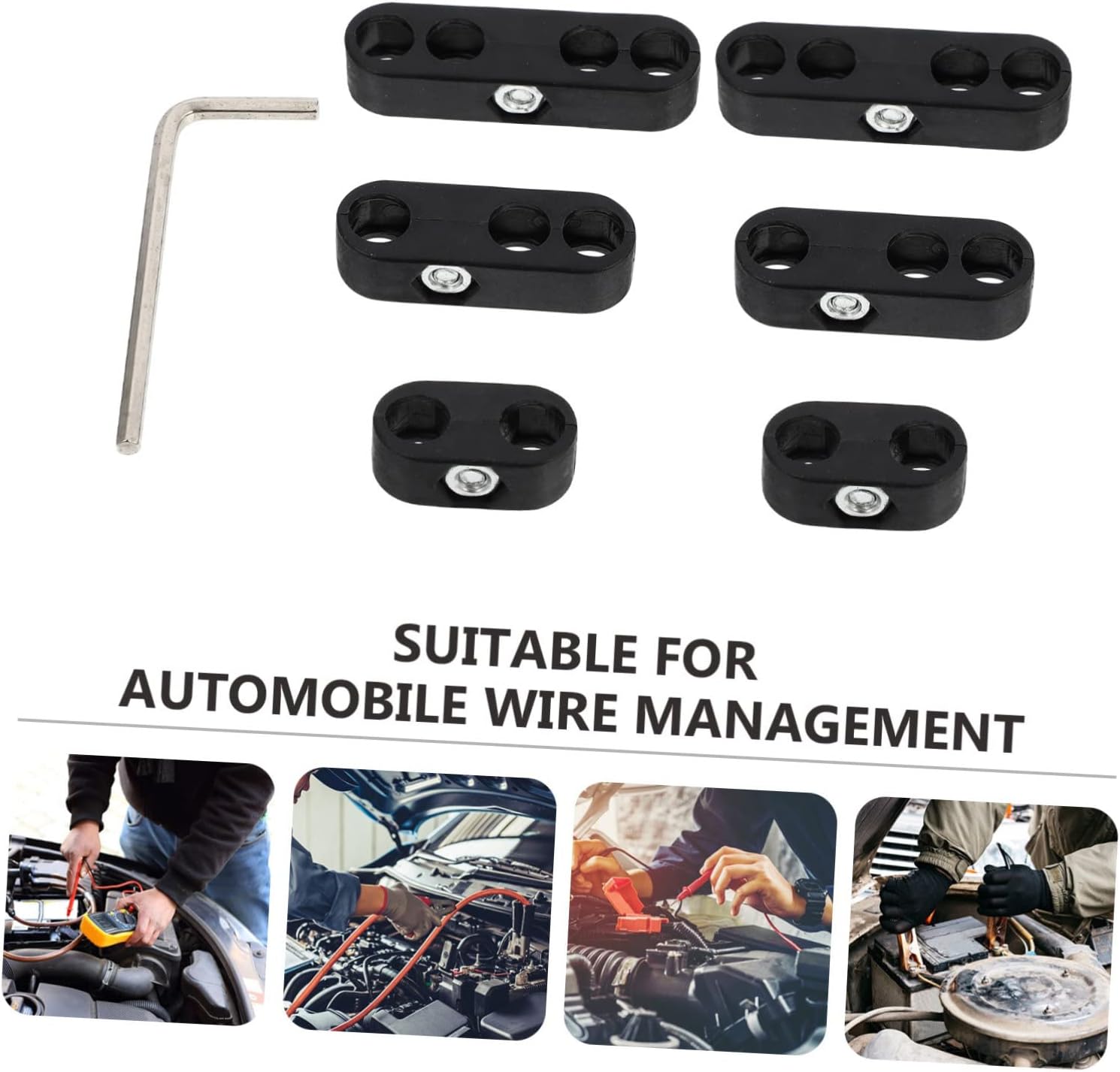 Gatuida 1set Spark Plug Wire Separators Kit Black Spark Plug Wire Divider Engine Ignition Loom Organizers for Clean Wiring and Heat Protection