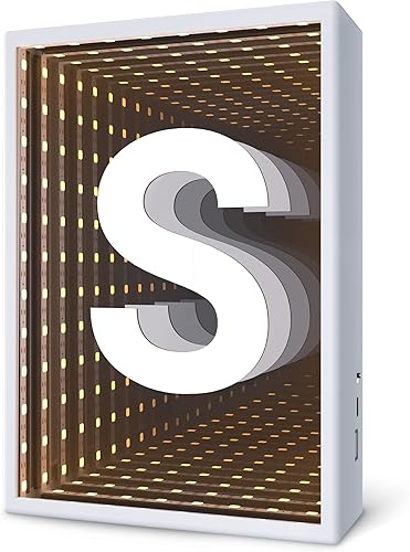 Letreros avanzados de marquesina iluminadas, luz de espejo infinito, USB y luces de cadena alimentadas por batería, moderna lámpara LED 3D de túnel