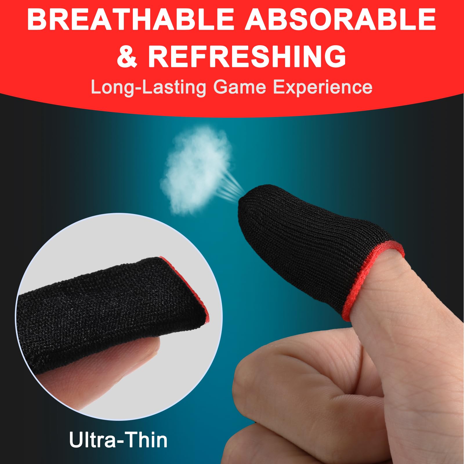YUXIANLB 10 Stück Mobile Gaming Finger Sleeves Anti-Schweiß Game Controller Finger Daumen Sleeve Supraleitende Nanofasern Sleeves Atmungsaktive Fingerabdeckungen Touchscreen Gaming Handschuhe