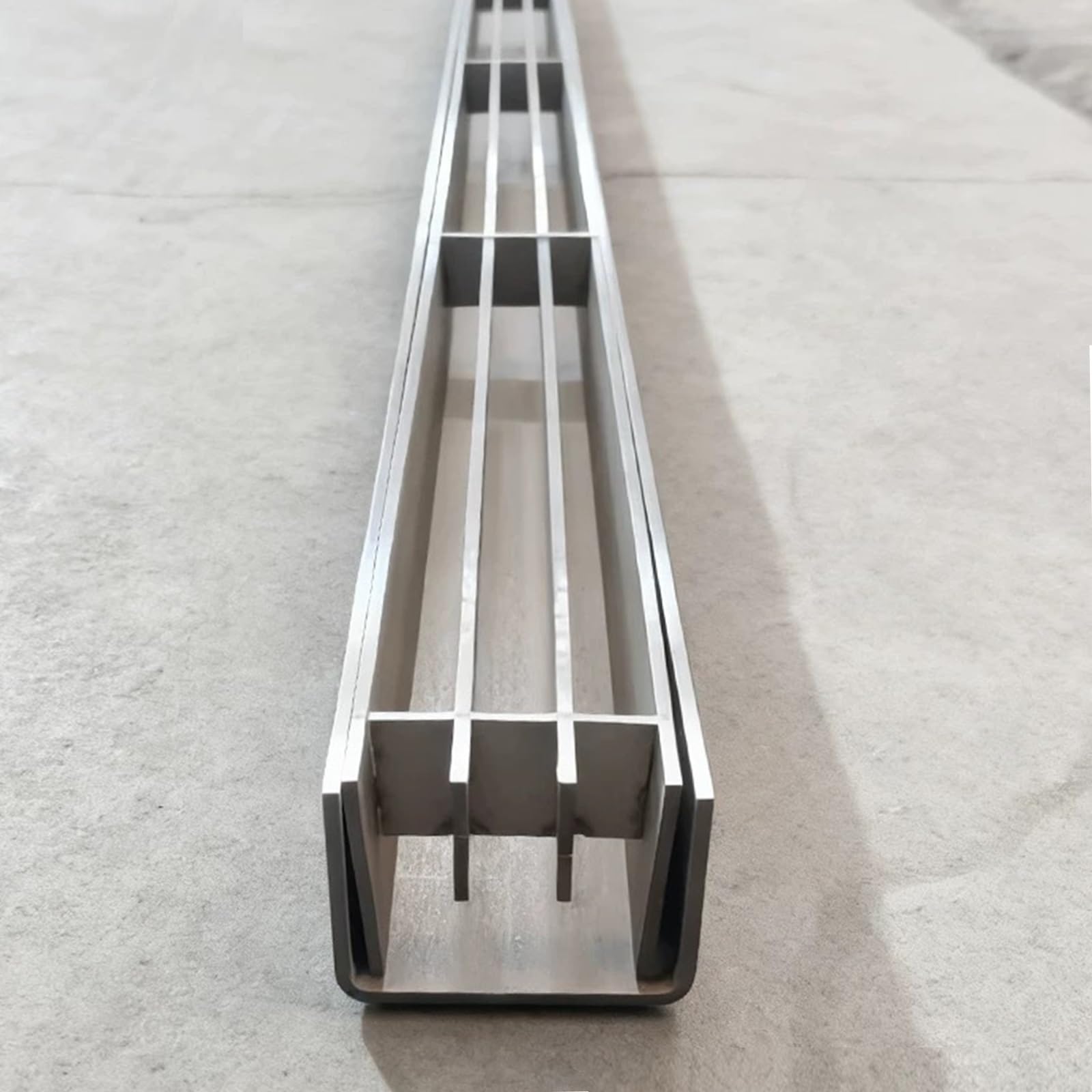 NURUGURE Stainless Steel Linear Channel Drain Kit 100cm 3.3ft with Removable Grate for Garage Yard Garden Stormwater Runoff