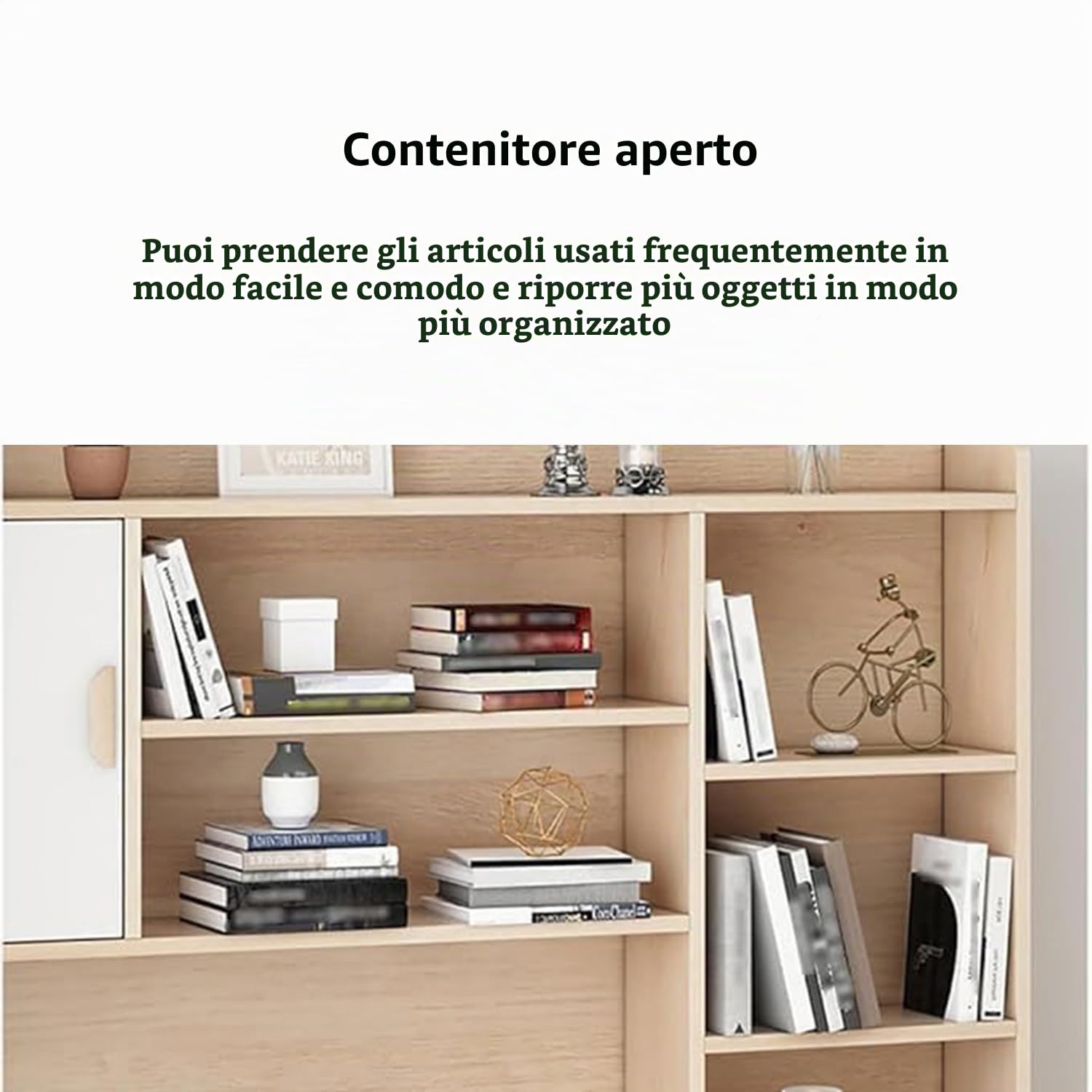 Moderna Scrivania In Legno con Cassetti Bianca, Scrivania da Lavoro con Ripiano Portaoggetti e Libreria Scrivania per Comp 120x45x165 cm