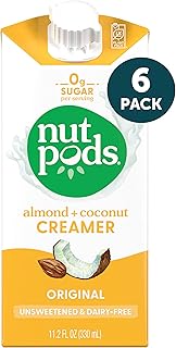 nutpods Original, (6-Pack), Unsweetened Dairy-Free Creamer, Made from Almonds and Coconuts, Whole30, Gluten Free, Non-GMO,...