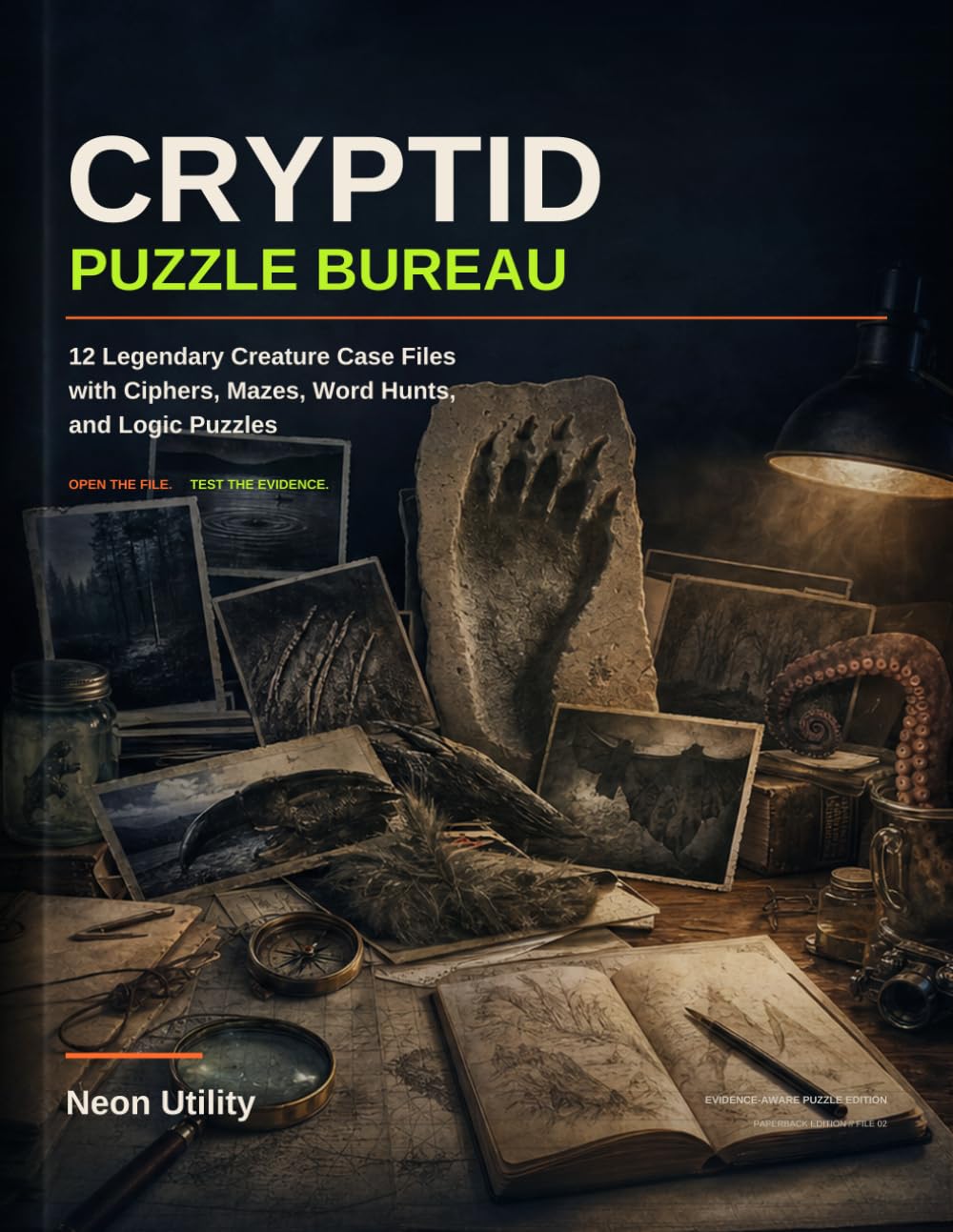 Cryptid Puzzle Bureau: 12 Legendary Creature Case Files with Ciphers, Mazes, Word Hunts, and Logic Puzzles