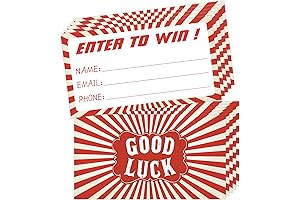 300 Raffle Tickets Enter to Win Cards & Entry Forms for 50/50 & Ballot Boxes-Red