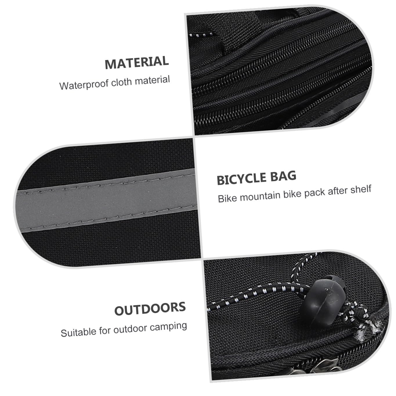 Oxford Stoff Gepäckträgertasche Schwarz fürs Fahrrad
