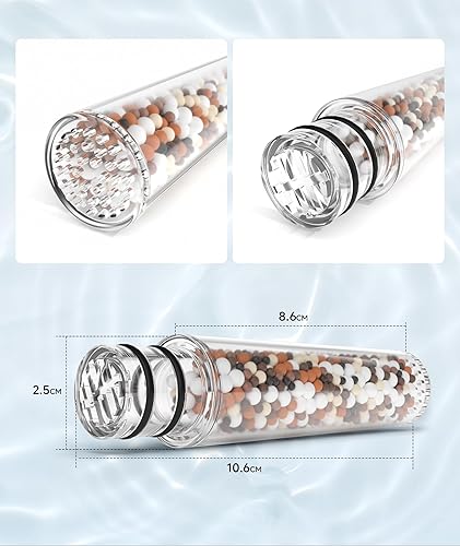 Miniatura 5 de SR SUN RISE Filtro de ducha para cabezal de ducha de mano, paquete de 2 filtros de repuesto para agua dura, elimina el cloro y las sustancias