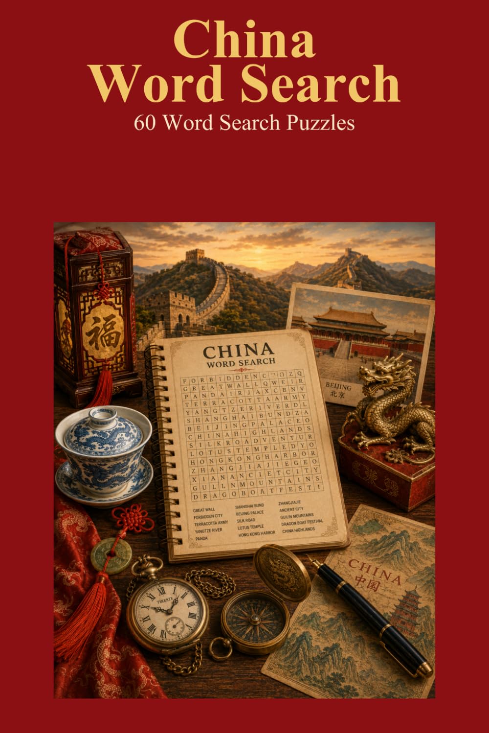 China Word Search 60 Word Search Puzzles