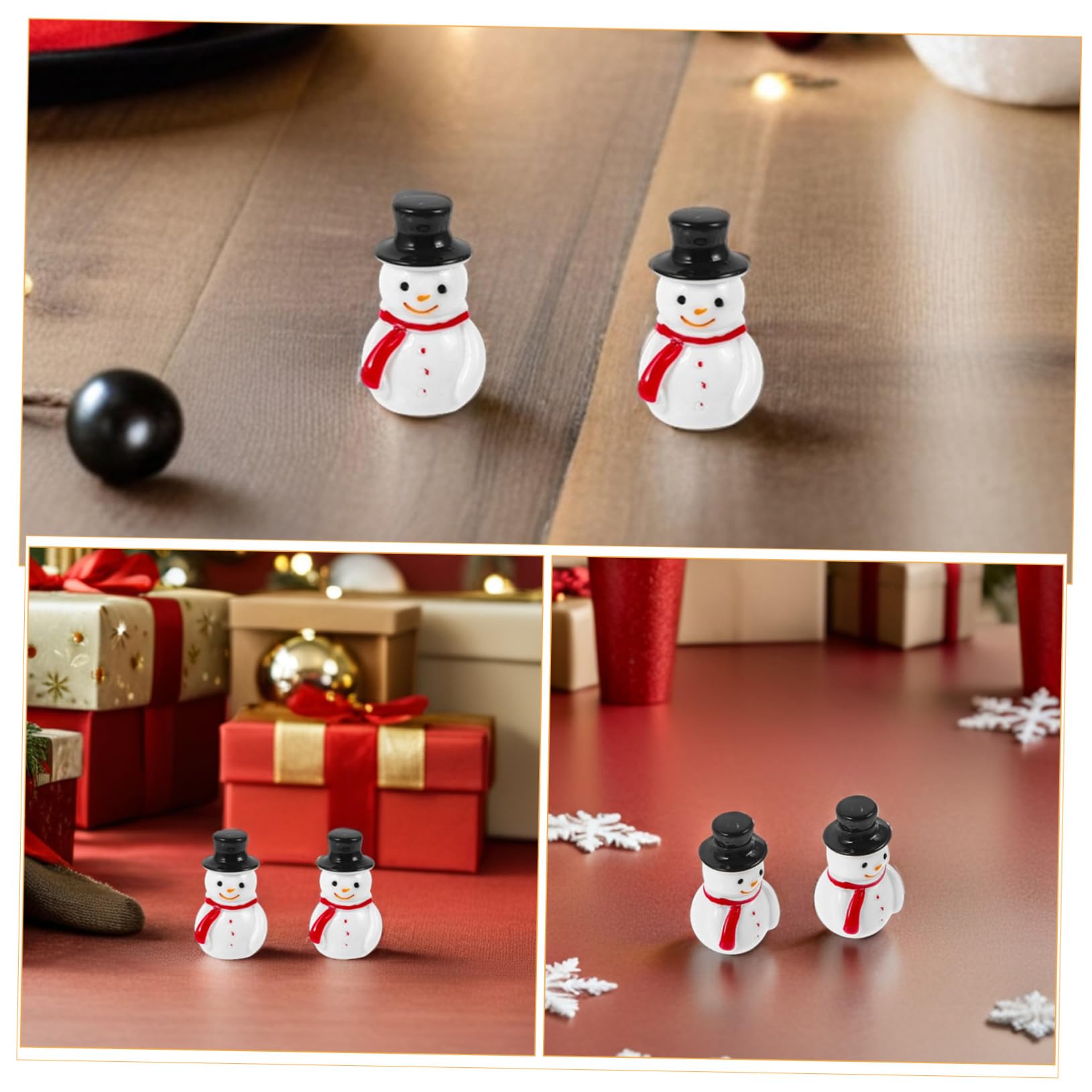IMIKEYA 100pièces Lot de Figurines de Bonhommes de Neige Décorations Miniatures pour Noël Anniversaires et Intérieurs