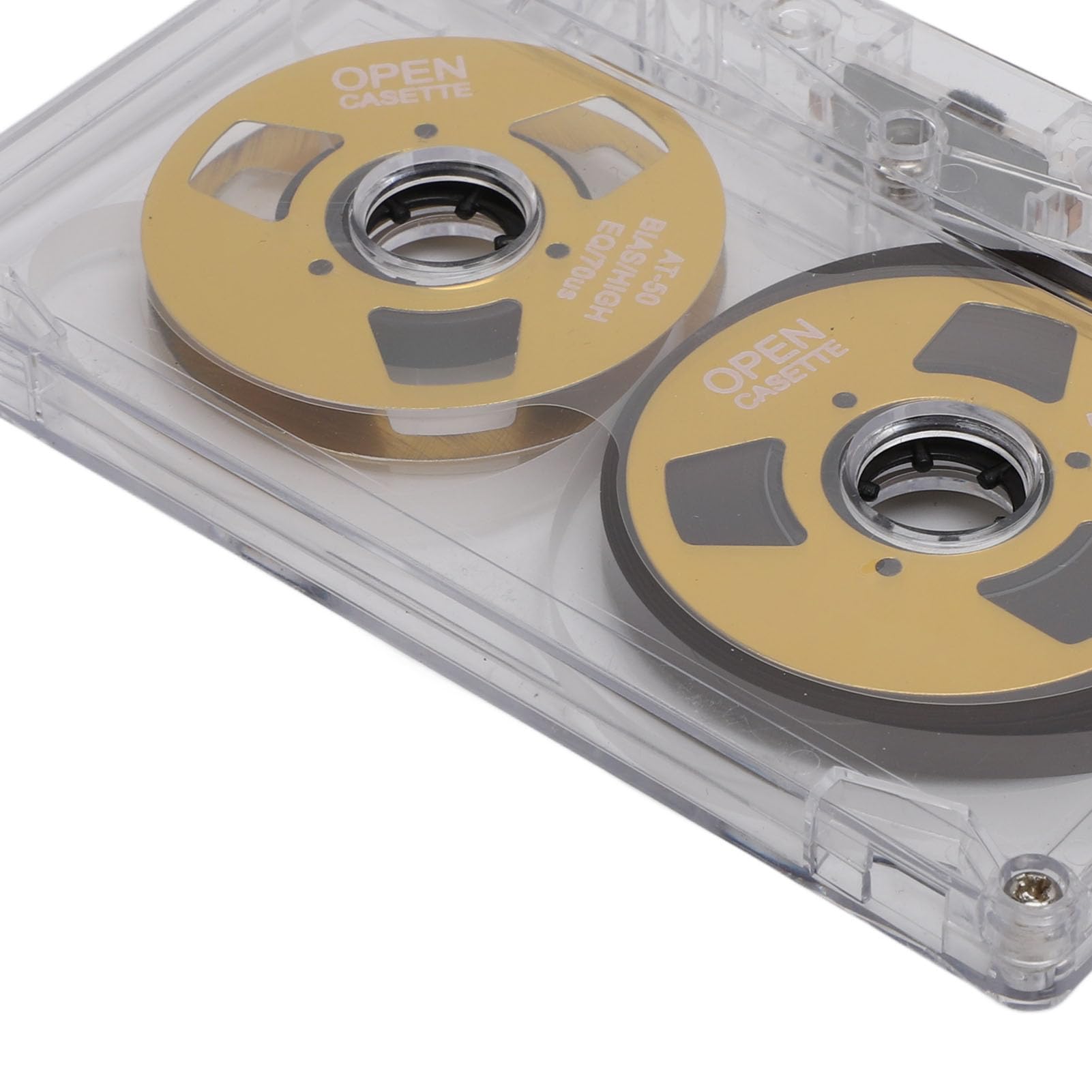 Sorandy Cassetta per Registrazione Audio in Metallo Bifacciale con Polarizzazione Normale da 50 Minuti, da Bobina a Bobina, per Registrazione Musicale, Regalo Ideale per Musicisti, ABS, Lega di (GOLD)
