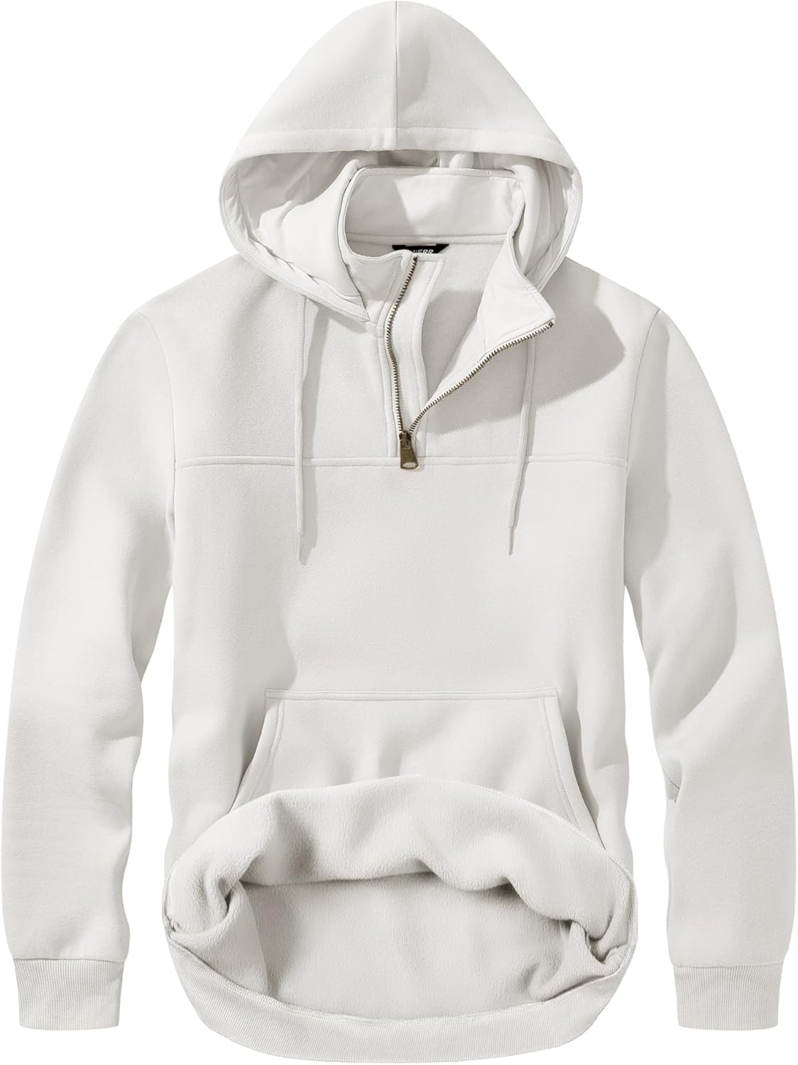 JMIERR Mens Casual Cotton Hoodies Drawstring Quarter Zip Pullover Sweatshirts - Image 5