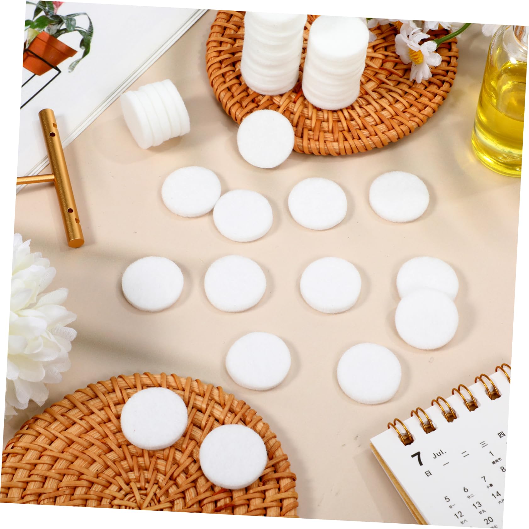 50 Almohadillas de Algodón para Collar Difusor, Recambio para Colgantes Aromáticos, Alta Absorción y Evaporación de Fragancia