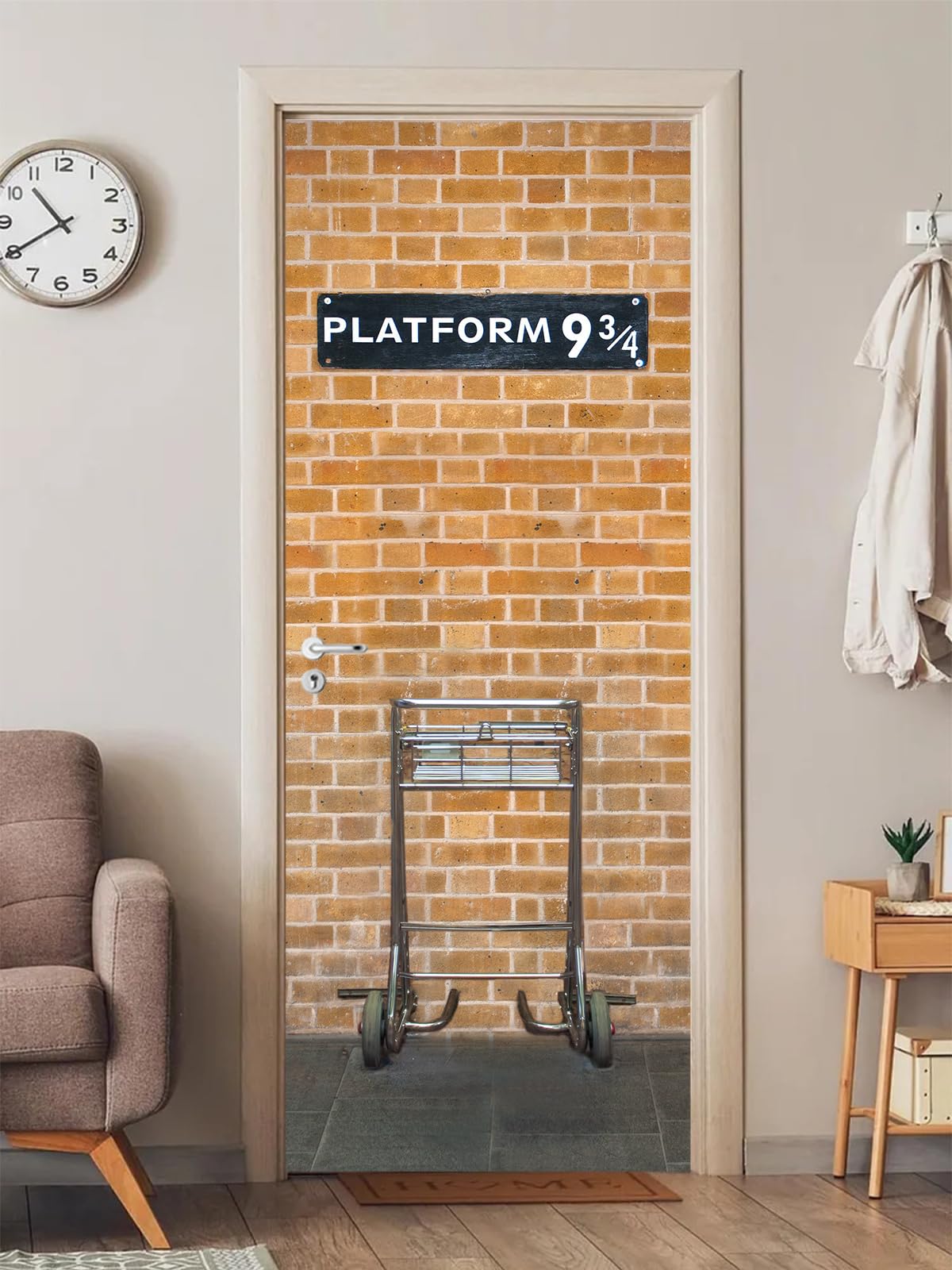 FLFK 3D Platform 9 3/4 Door Stickers Peel and Stick 85x215cm,Self-Adhesive Door Poster Wallpaper Wall Murals for Home Bedroom Decor(2Pcs/Set) — image 1