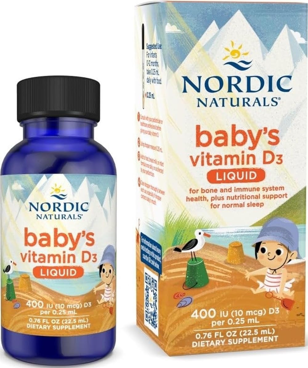 Nordic Naturals Baby Vitamin D Drops, 400 IU D3 for Infants - 0.76 oz