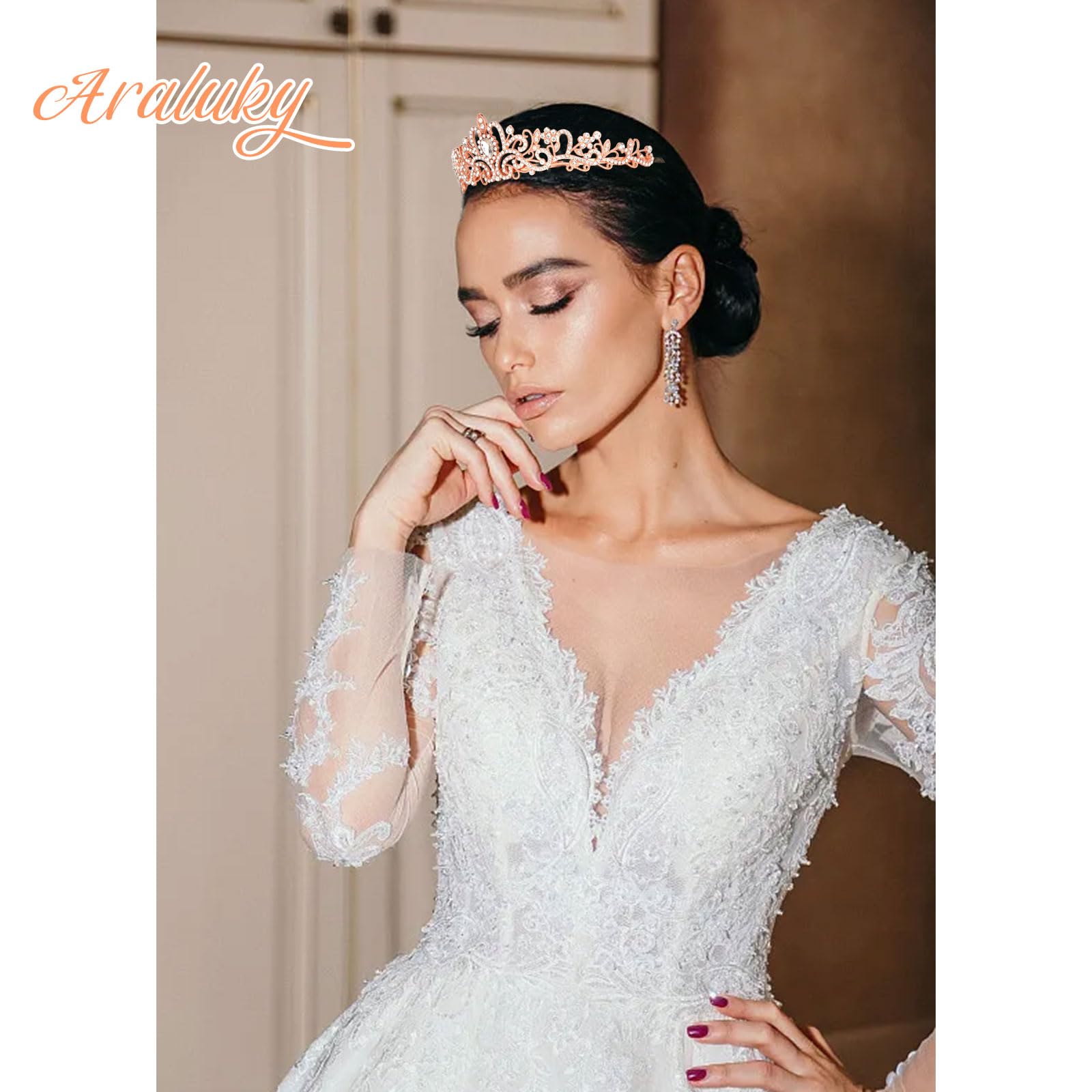 Crystal Tiara Headband with Comb for Weddings Parties Prom 10 Pcs Crystal Tiara Crowns for Women Girls - Elegant  main image 4