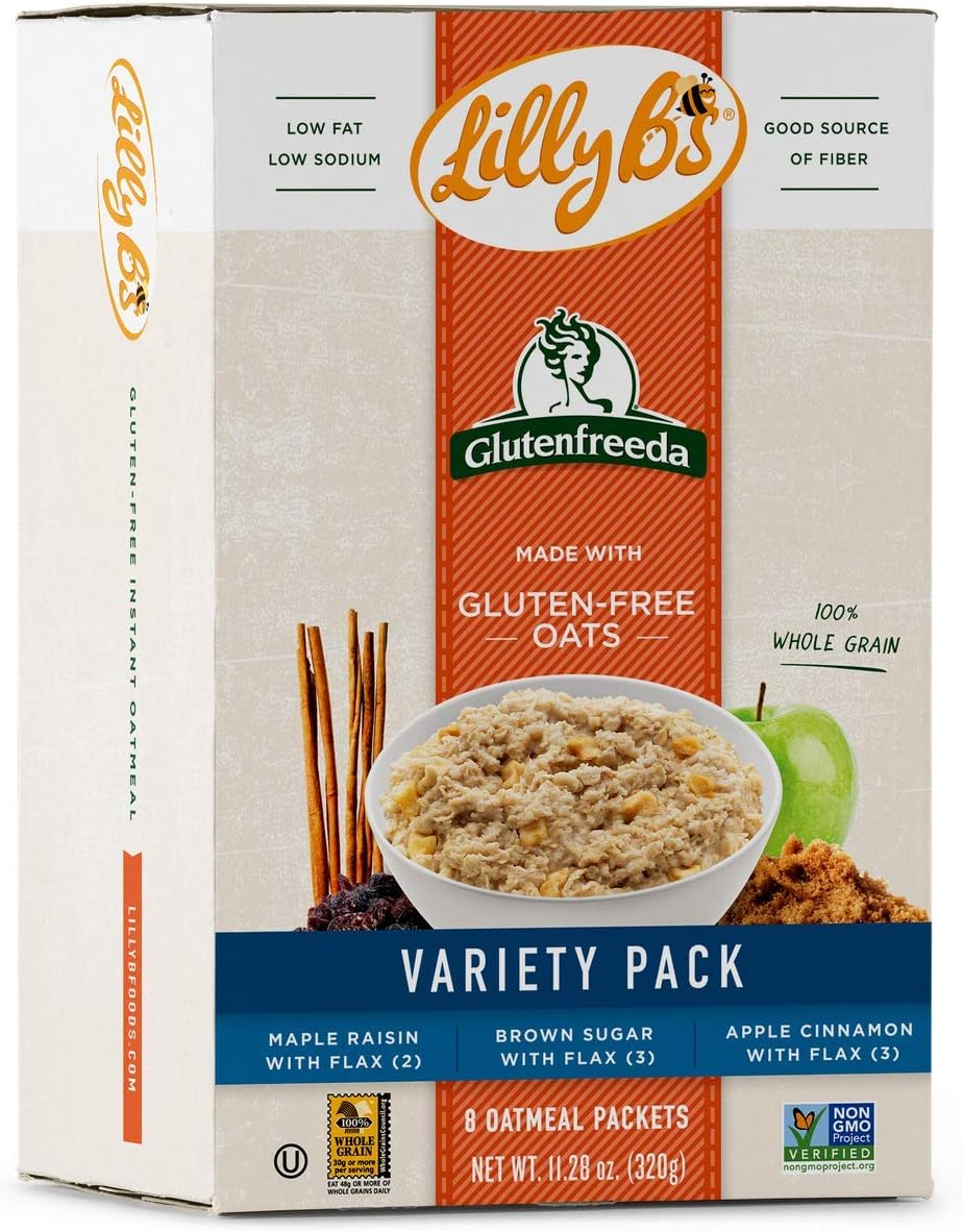Lilly B's Gluten Free Instant Oatmeal, Variety Pack, 8-packet Box