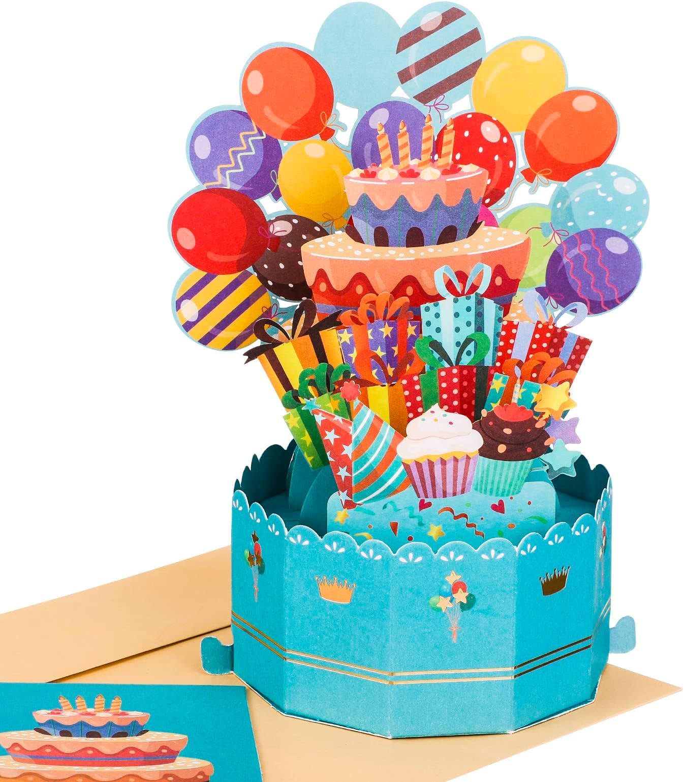 3D Pop Up Birthday Cards, 3D Happy Birthday Balloons Greeting Cards with Envelope for Men, Women, Mothers, Her, Friends, Girls, and Boys