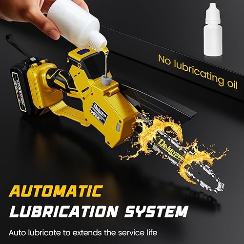 Miniatura 4 de Mini motosierra inalámbrica compatible con batería Dewalt de 20 V MAX (sin batería), motosierra eléctrica pequeña de 6 pulgadas y 8 pulgadas, sin