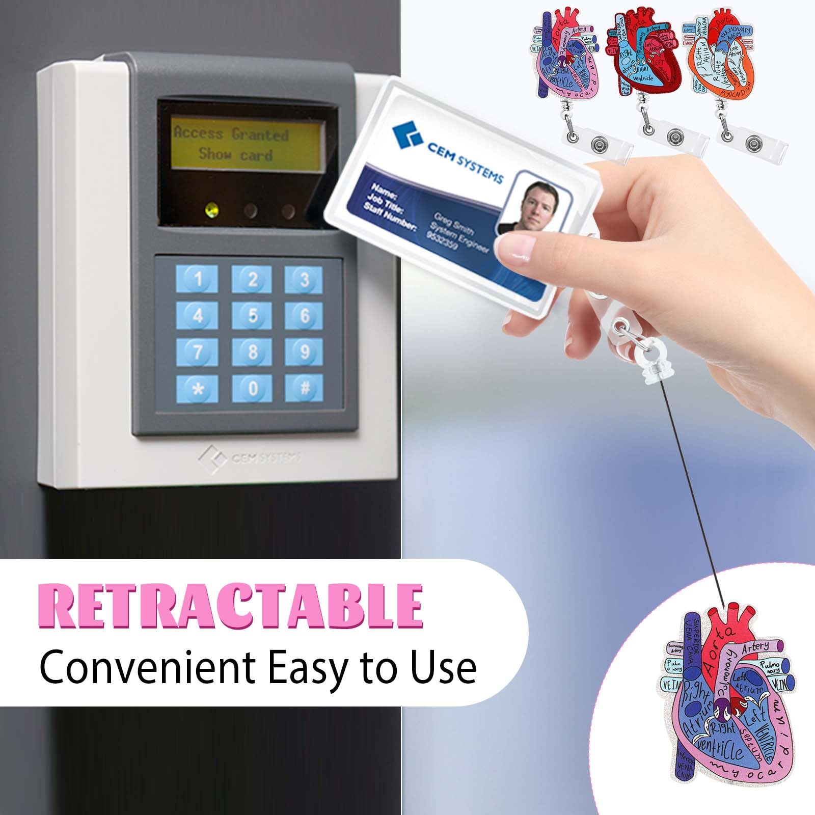 2 Porte-badges Avec Cordon Tour De Cou Jia Hu - Pour L'école, Le Bureau