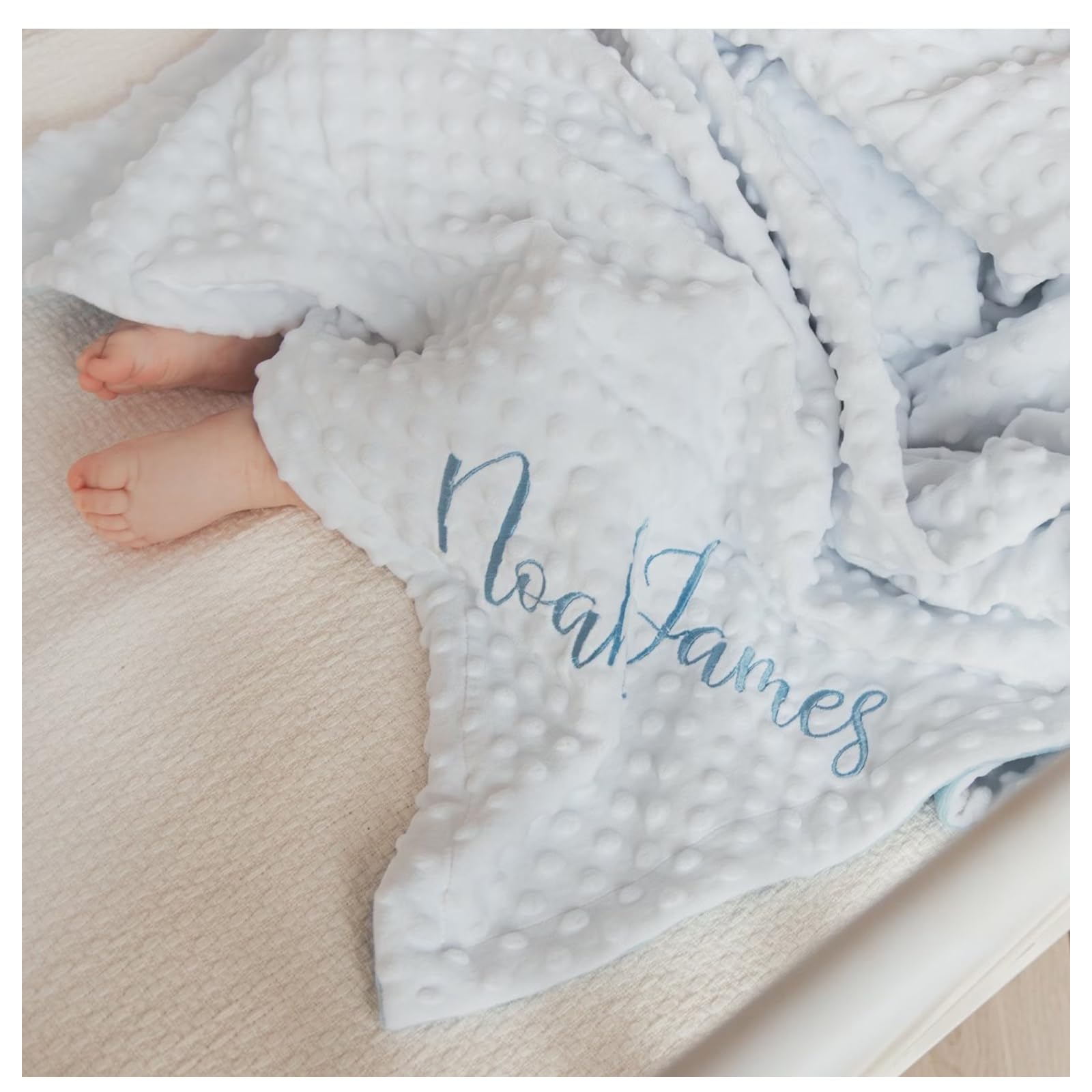 WOMB Manta bordada para bebé con nombre personalizado, manta de bebé personalizada manta de bebé personalizada para niñas y niños (D,150 x 200 cm)