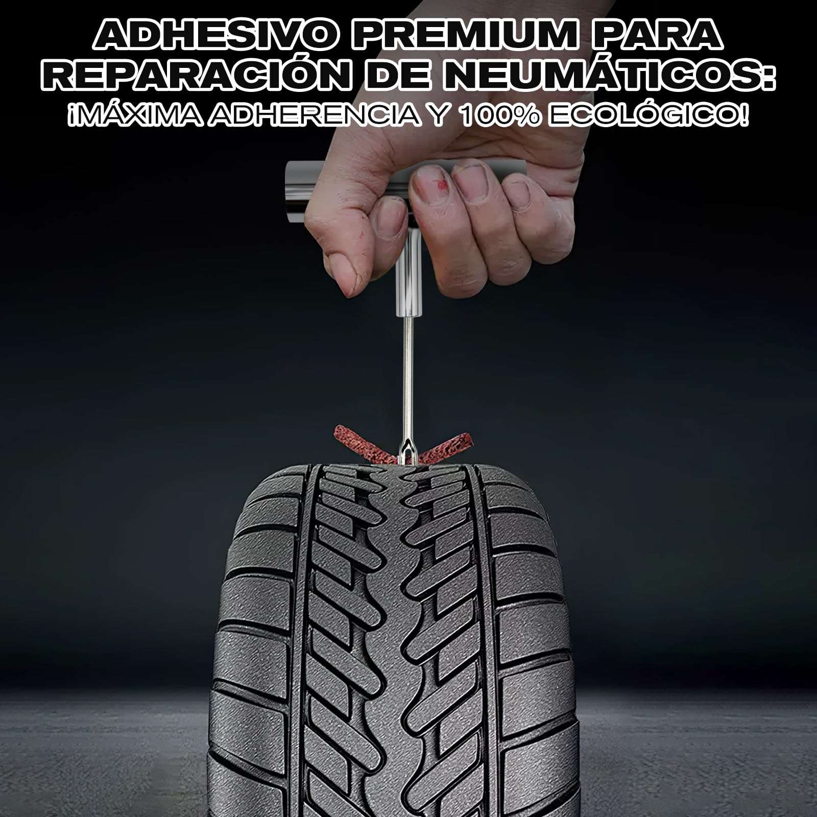 kit profesional de reparación de pinchazos 45 pcs para coche, moto y todoterreno, neumático antipinchazos, mechas y clavos, para emergencias en carretera y montaña