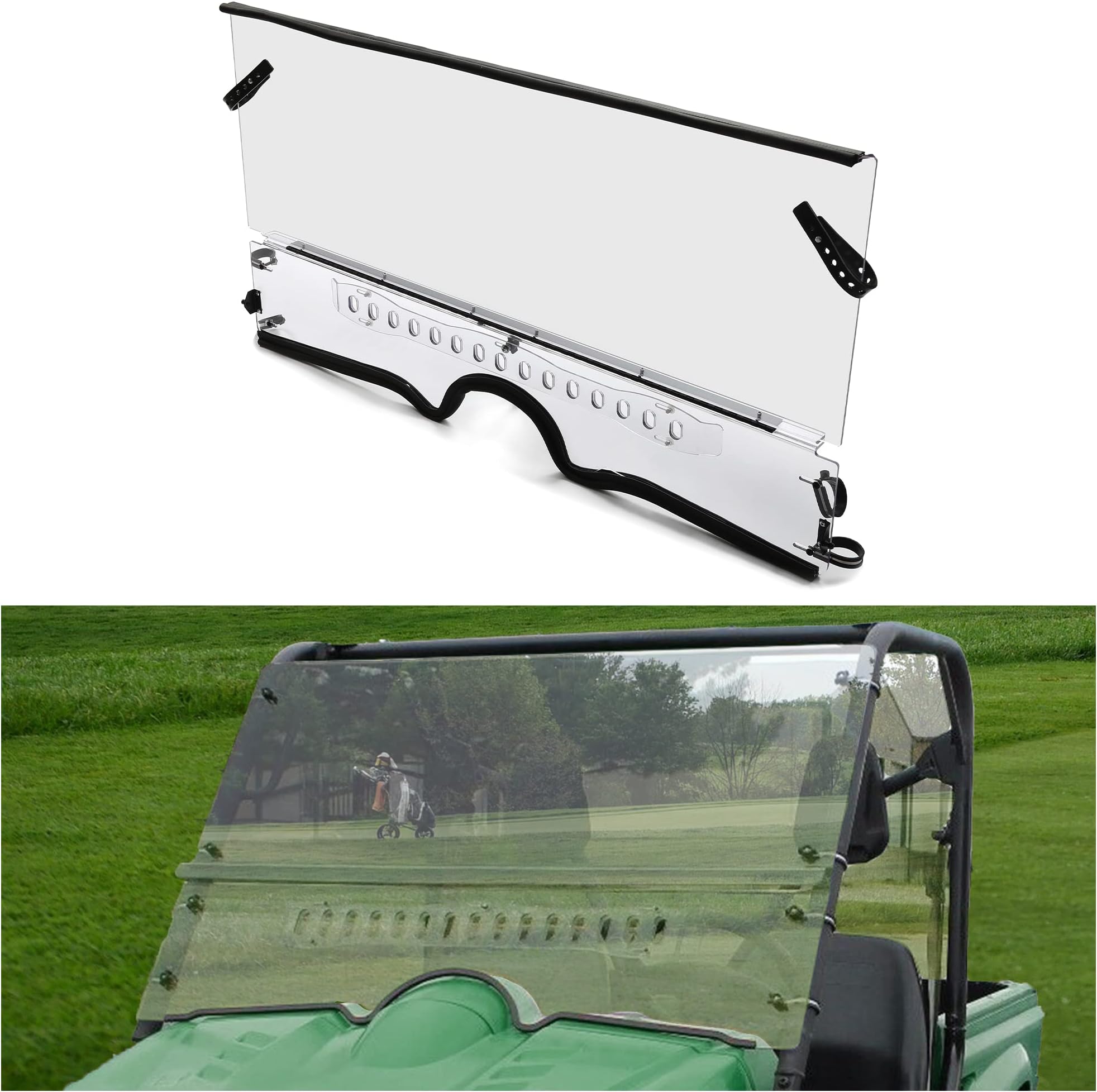 Seizmik Full Front Windshield For Yamaha Rhino 450, 660, 700 (2004-2013) - UV Resistant Polycarbonate
