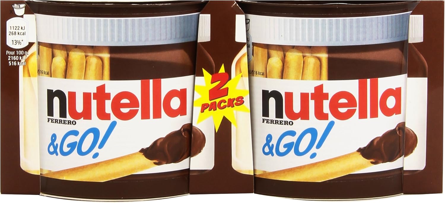 Nutella Batonnets Cerealiers Et Pate A Tartiner Aux Noisettes Et Au Cacao 2 X 13 G Amazon Fr Epicerie