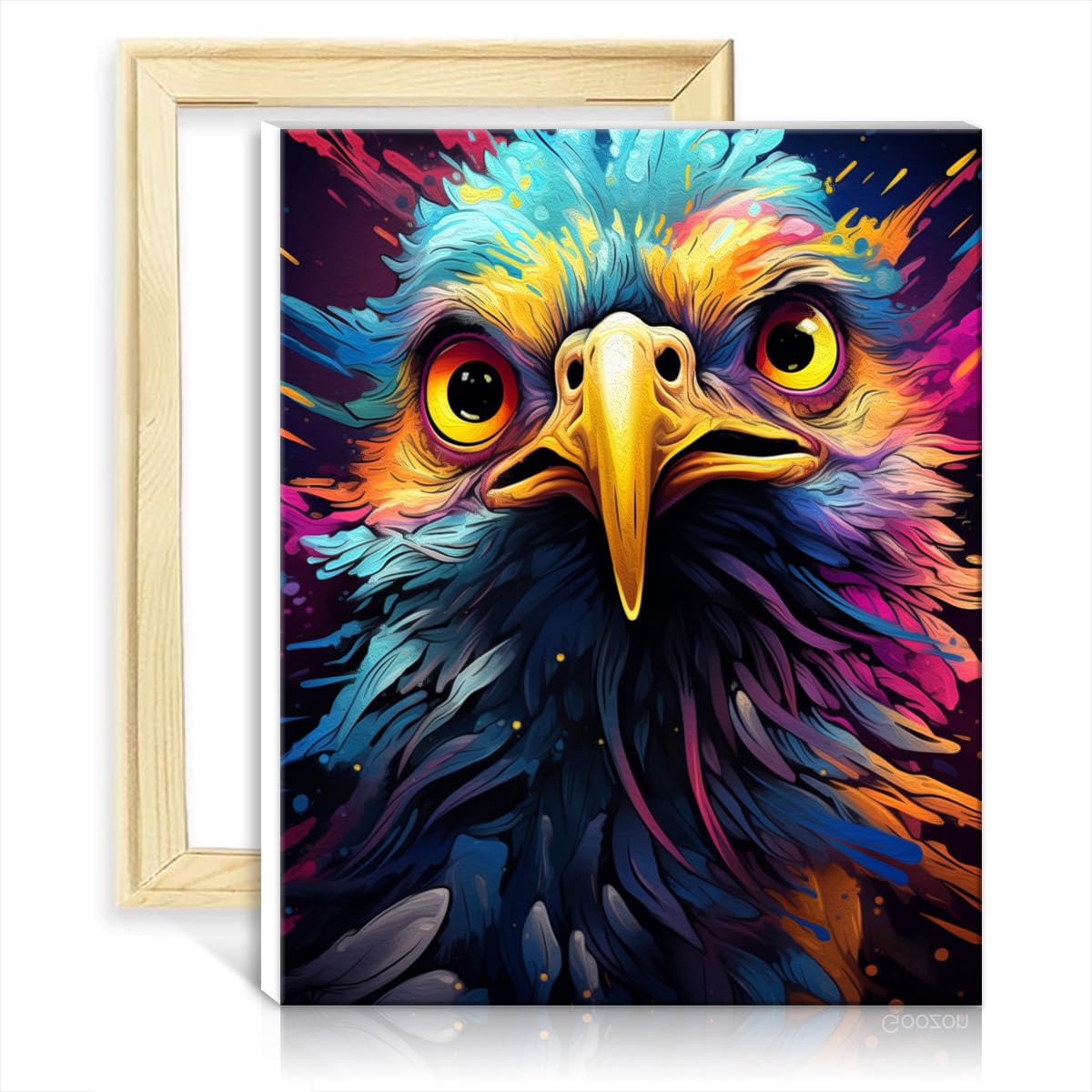 TANGFEIY On Canvas Painting by Numbers Emus DIY Paint by Numbers with Brushes and Acrylic Pigment Picture for Home Decor Gift No Frame(40x50cm) — image 1