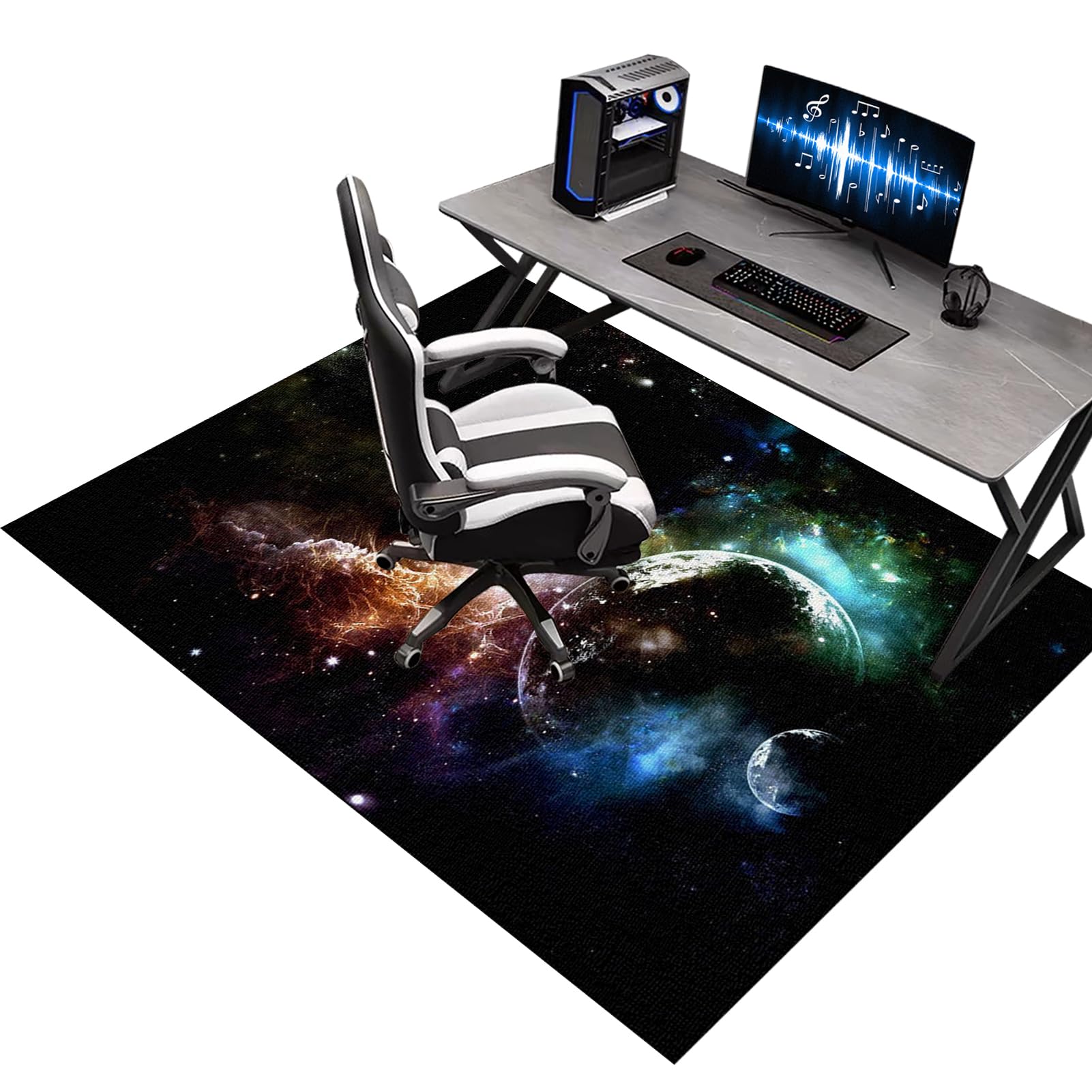 Kqiejuy Colorb76 Desk Chair Protector Carpet, Gaming Chair Mat For Carpet Floor, Office Chair Mat For Carpeted Floor, Non-Slip Hardwood Floor Chair Mat, Floor Protector For Rolling Chairs, Chair Underlay 120 X 150 Cm