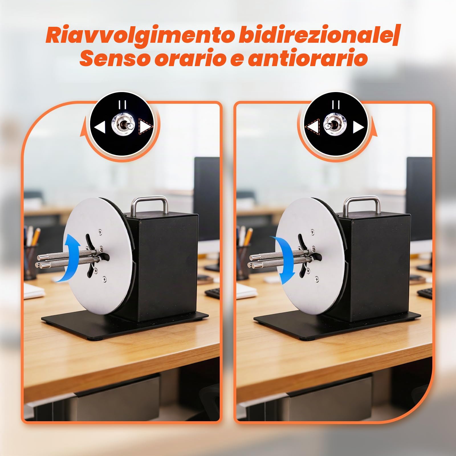 YUCHENGTECH Avvolgitore Etichette Automatico Diametro 185mm | Velocità 0-8 pollici/s Riavvolgitore Etichette Bidirezionale per Nucleo 1-3 Pollici con Istruzioni e Accessori