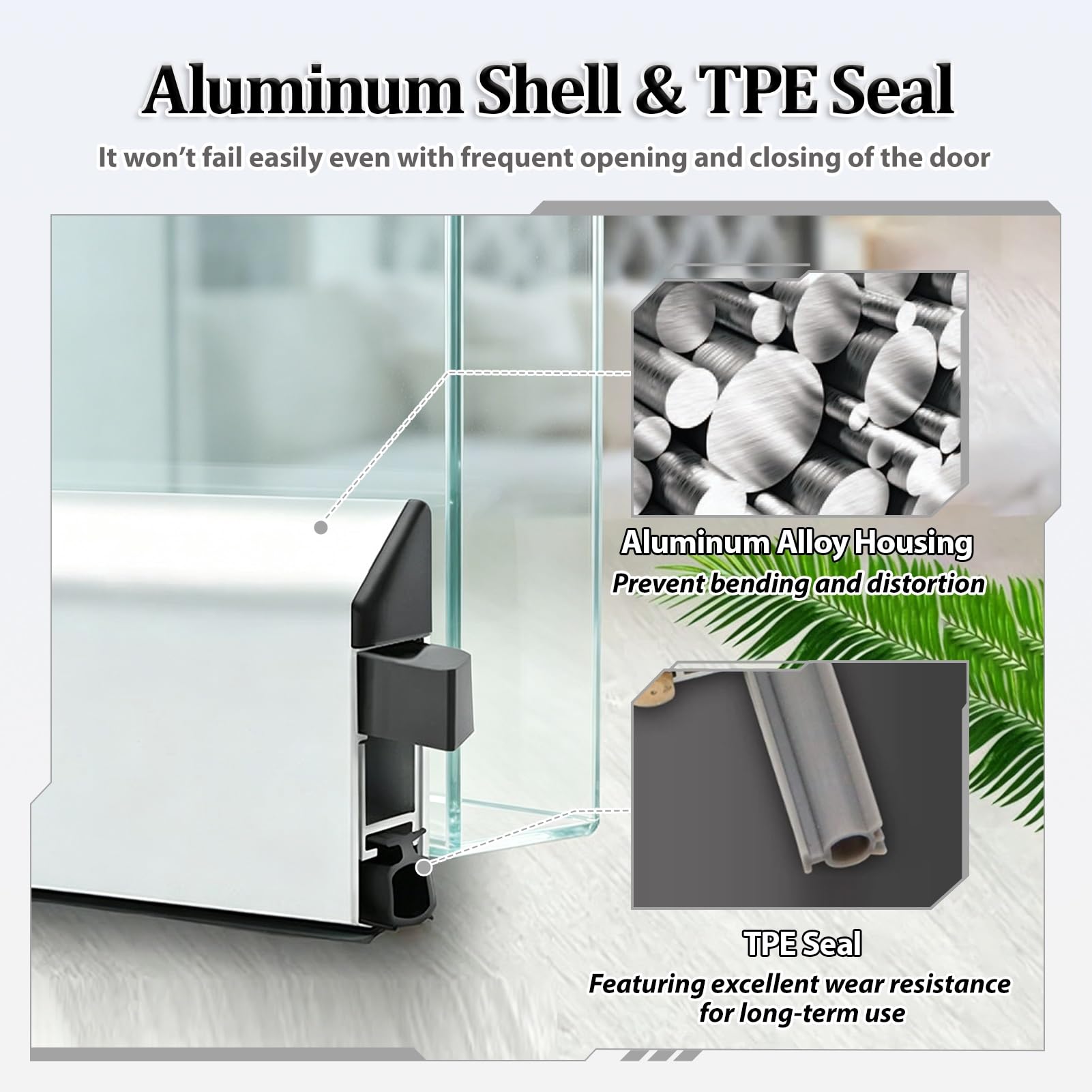 UrbanUp Paraspifferi Sottoporta Paraspifferi Autoadesivo Porte Vetro Apertura Automatica