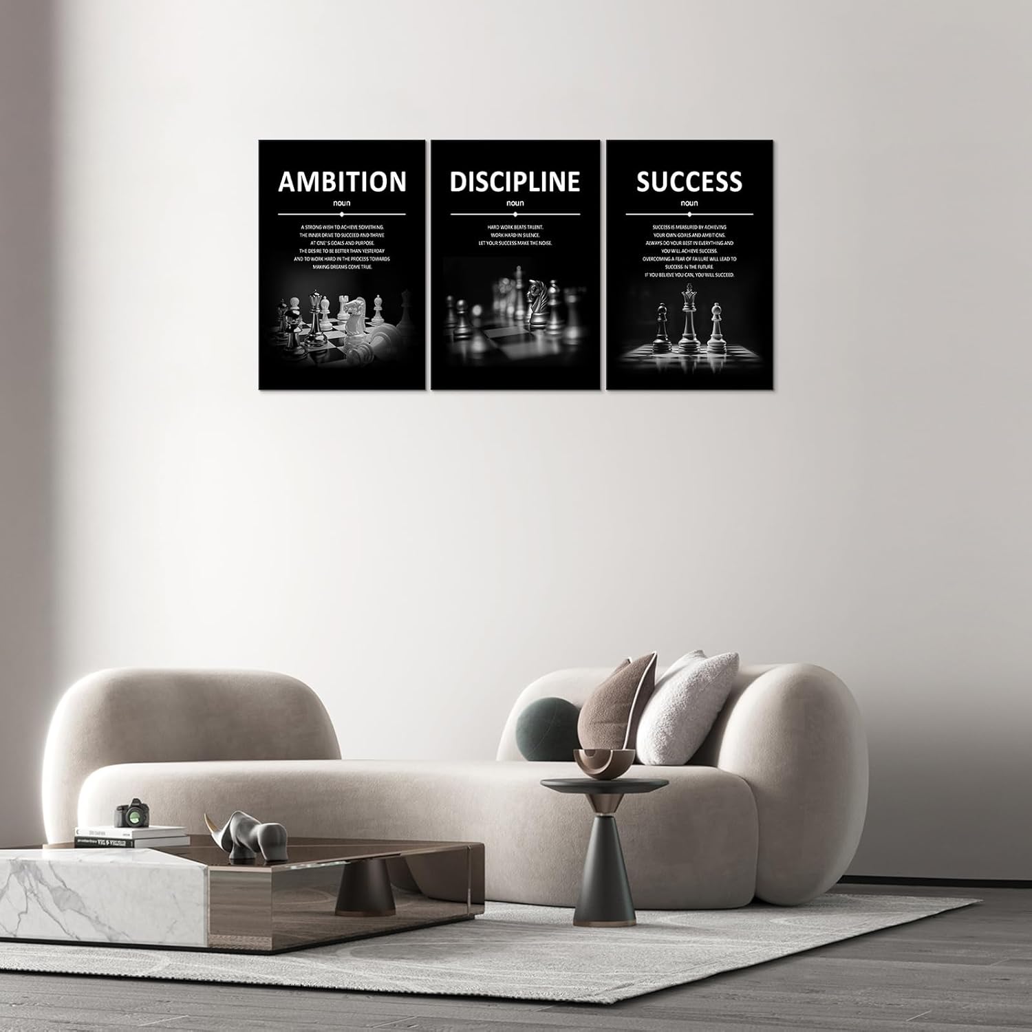 Xbolu Motivational Wall Decor Success Wall Art Inspirational Quotes Pictures Motivational Posters Framed Canvas Wall Art Prints Goal Artwork Home Office Wall Decor Ready to Hang