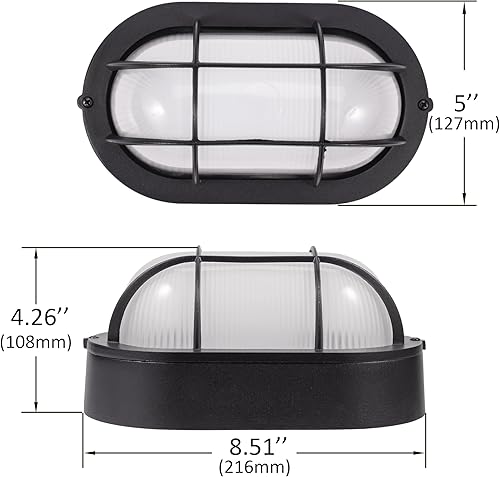 Miniatura 4 de GRUENLICH Luz LED de mamparo funciona como farol de pared o lámpara de techo empotrada, 6 W reemplazar 60 W, 520 lúmenes, regulable 5000 K luz