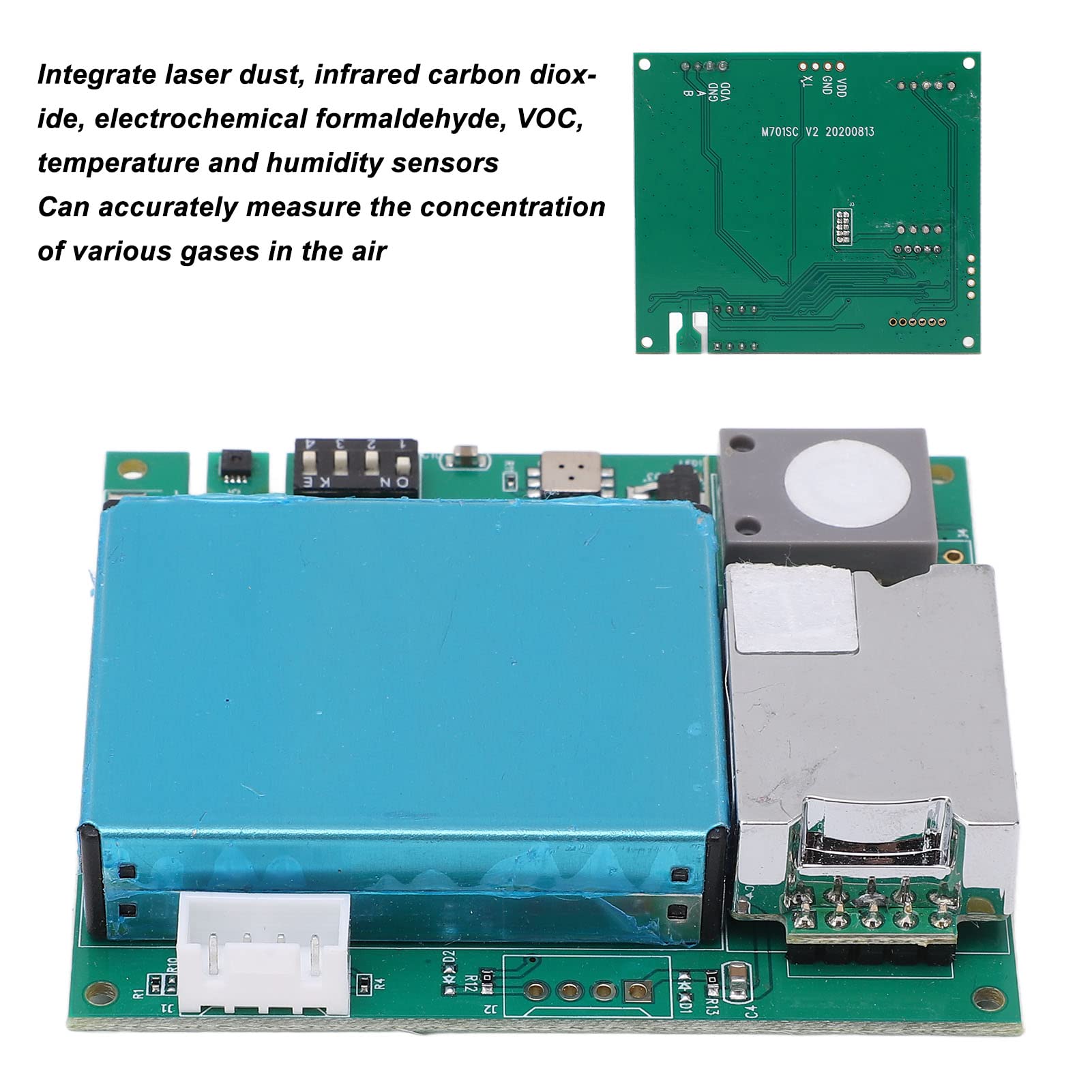 Duokon Moduł Czujnika Jakości Powietrza PCB CO2 TVOC Płyta Monitora 400 do 5000 Ppm Detekcja 7 w 1 za pomocą UART do Oczyszczacza Powietrza HVAC Inteligentne Monitorowanie Wnętrz Domu