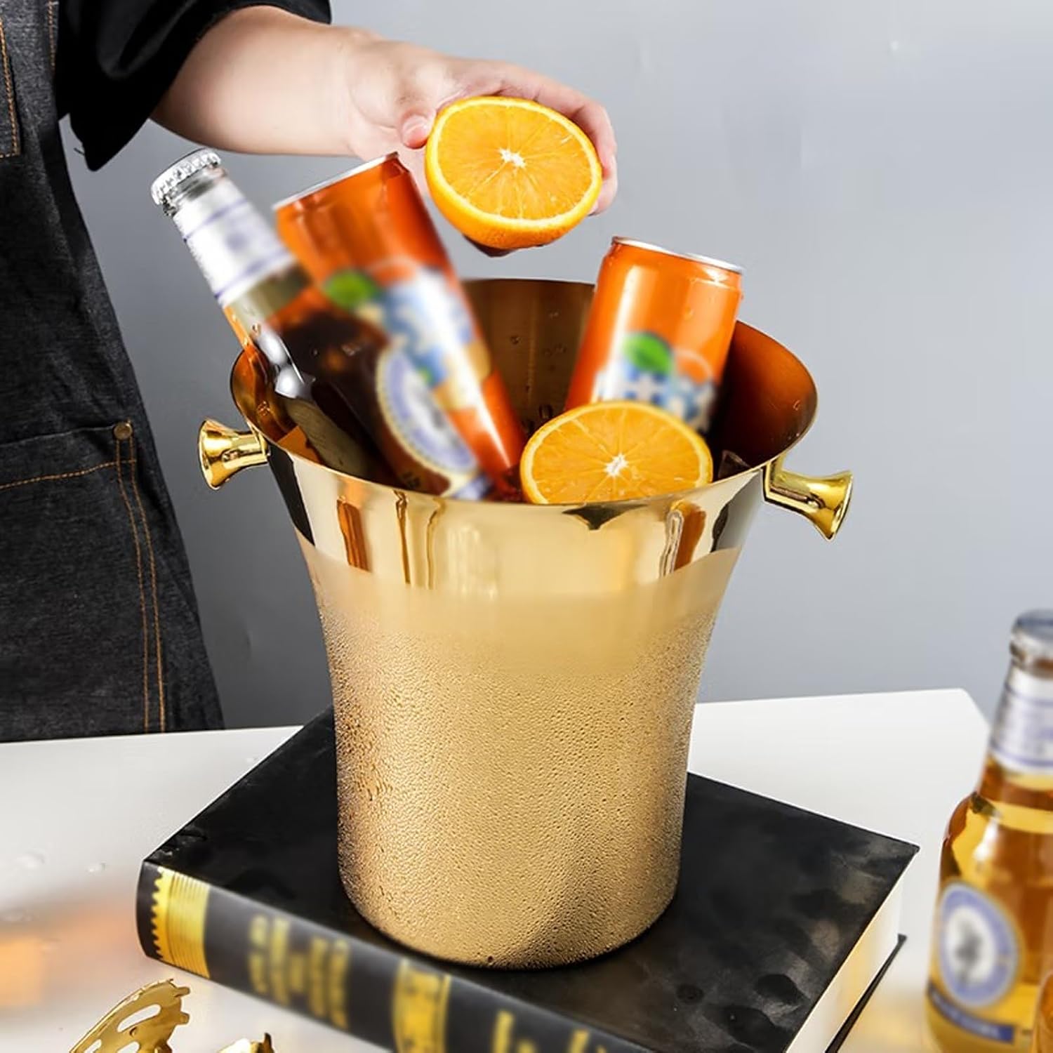 Ice Bucket Stainless Steel Insulated Ice Bucket, Champagne Bucket, Wine Bucket for Parties, Cocktail Bar, 5L Ice Buckets For Parties