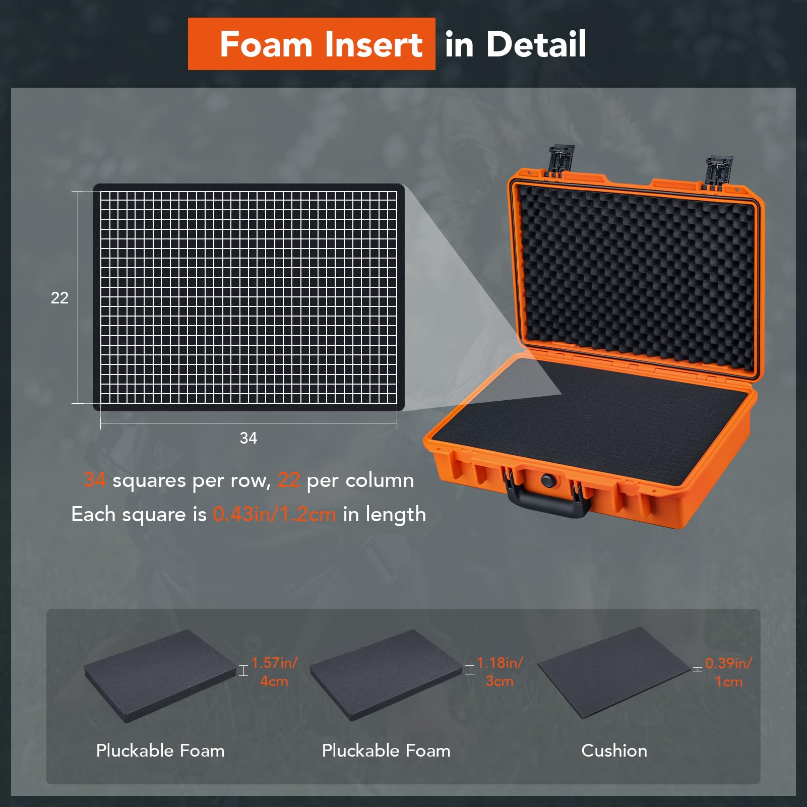 Lykus HC-4410 Maletín Estuche Case Impermeable con Espuma, Tamaño Interior 44x29x12 cm, Adecuada para Ordenador portátil, dron pequeño, videocámara, cámara de acción y Otros
