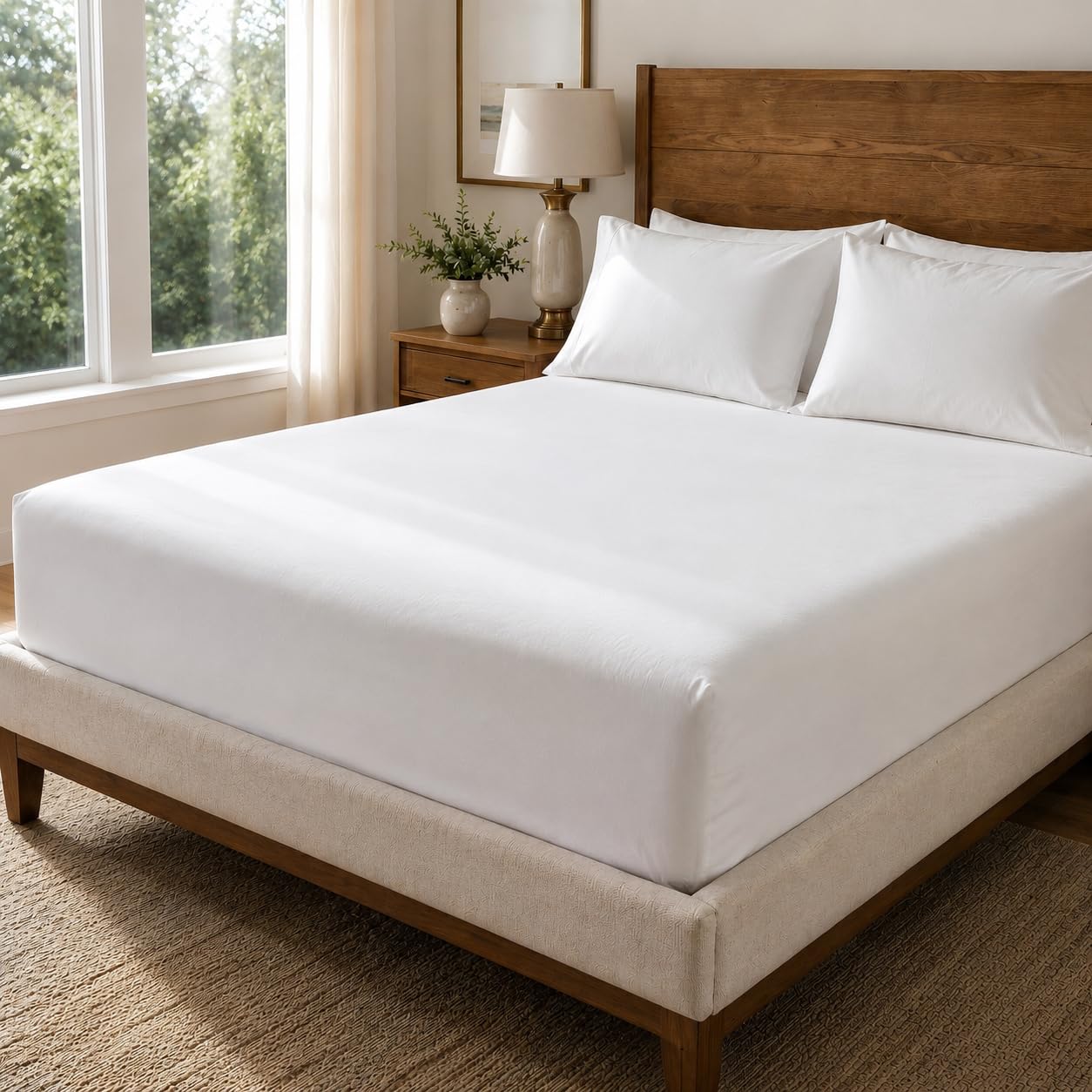 Pizuna 100% Cotton Queen Fitted Sheet