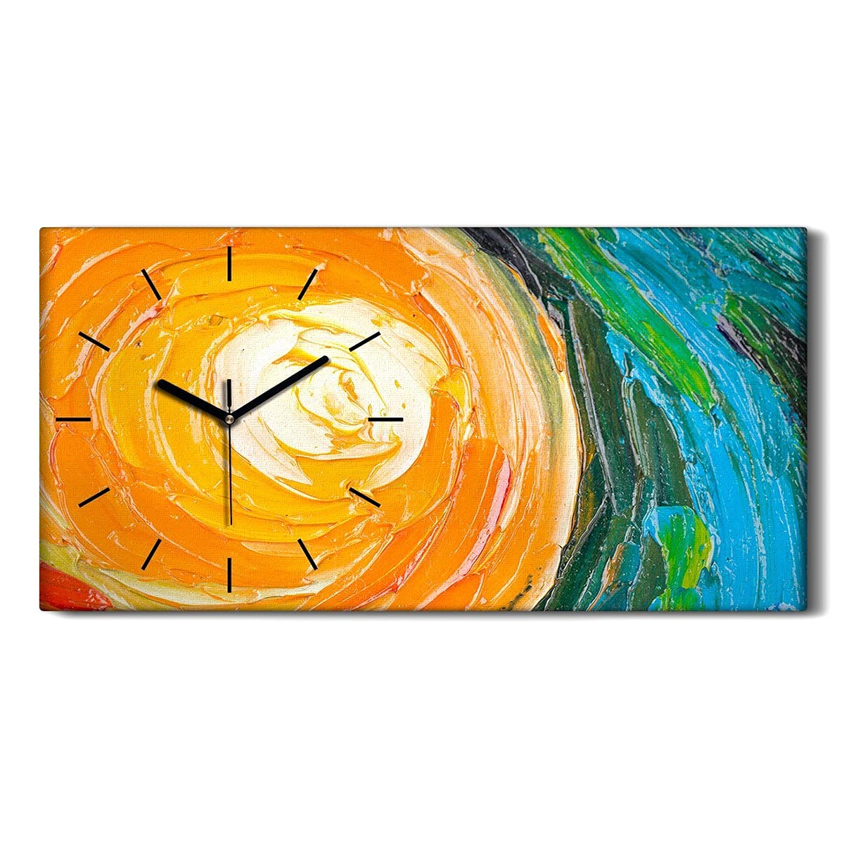 Horloge sur Toile Silencieuse sans Tic-Tac Motif Cercles pour Chambre