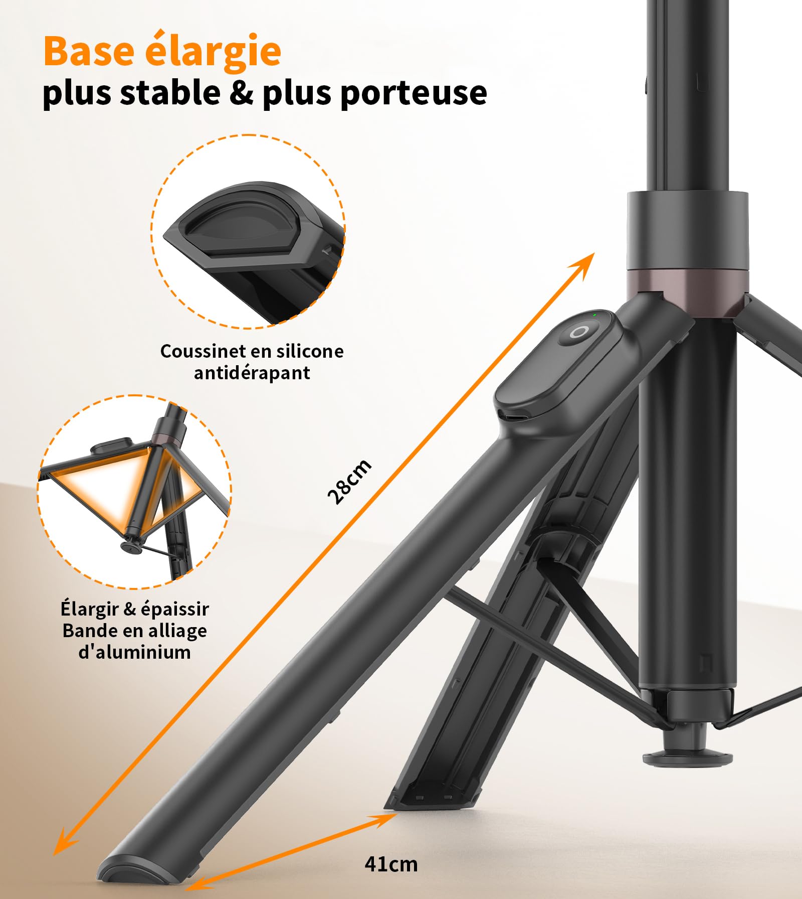 TONEOF 168cm Perche Selfie Trépied à Ouverture Automatique, Monopods Trepied Téléphone avec Télécommande Magnétique Rechargeable,Support Rotatif à 360° à 2 Axes,Trépied Stable pour iPhone/Android-Noir
